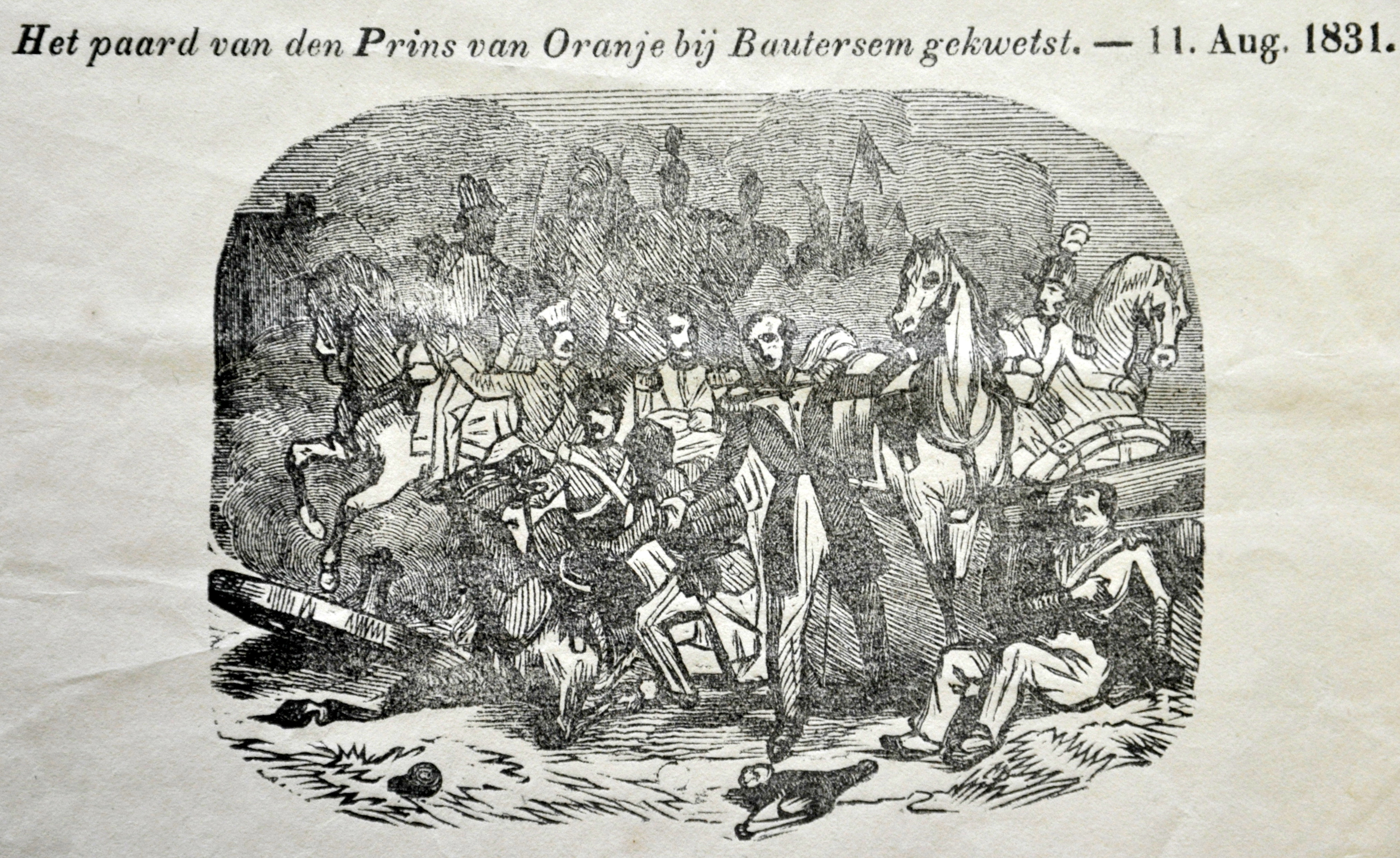 Historieprent over de Prins van Oranje, 1831. HMDB.