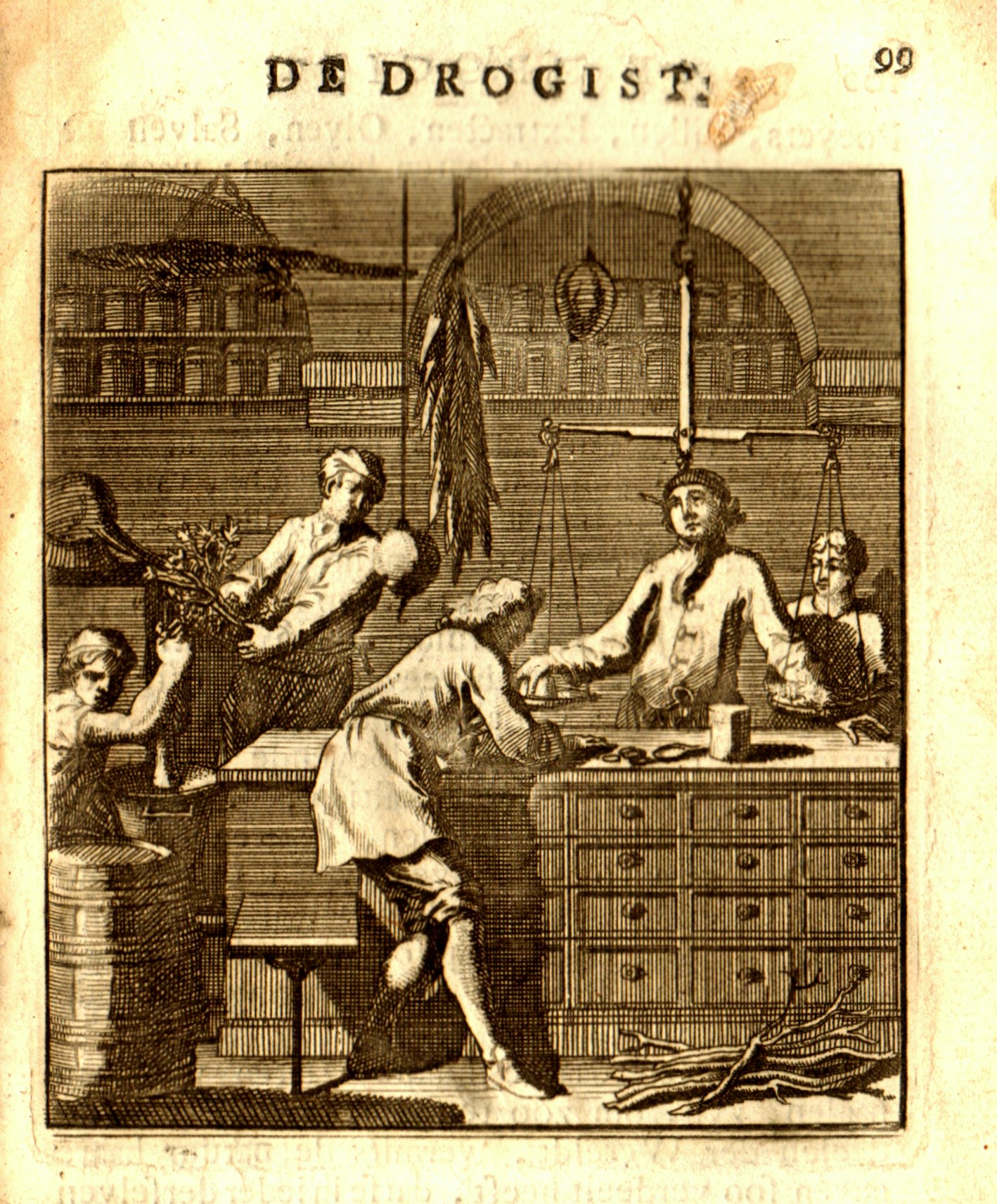 De drogist, 18e eeuw.