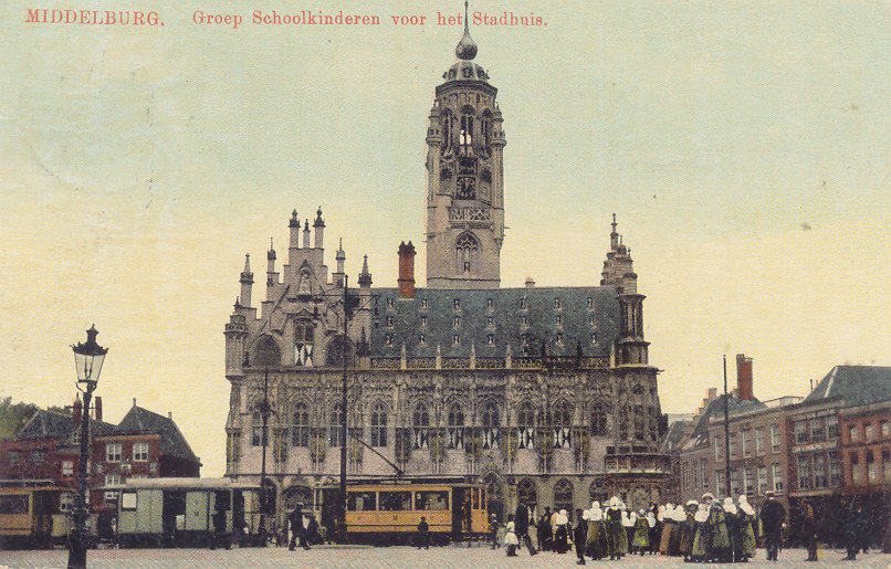 Het stadhuis te Middelburg, 1915.