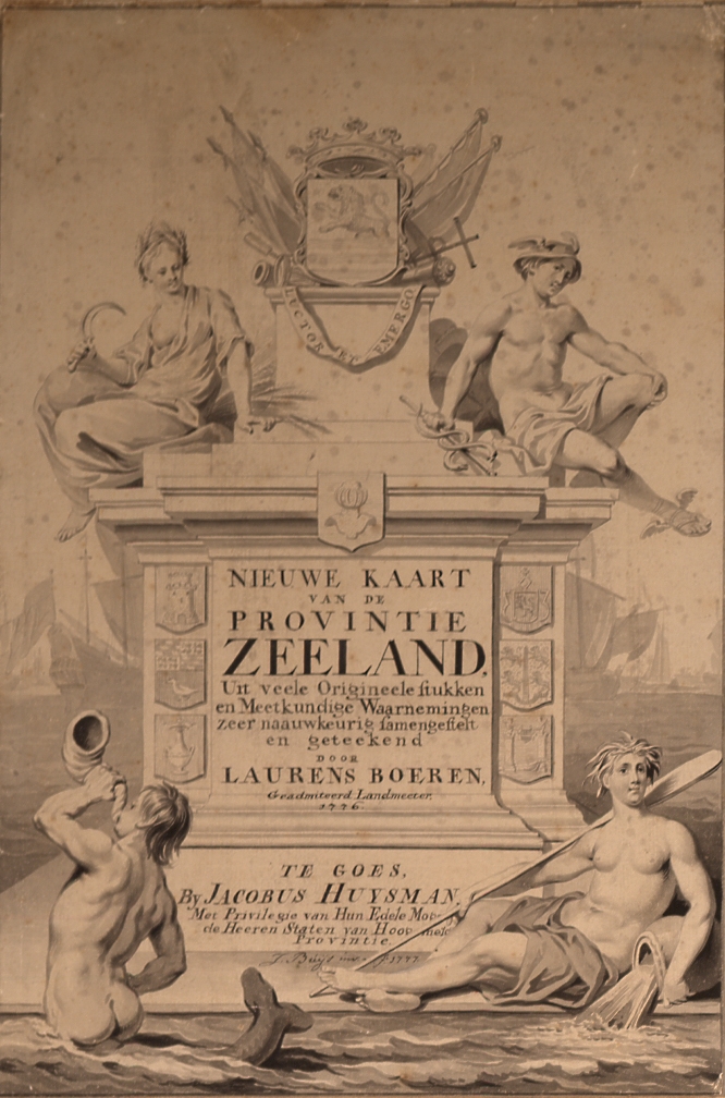 Titel van de manuscriptkaart van Zeeland, 1776.
