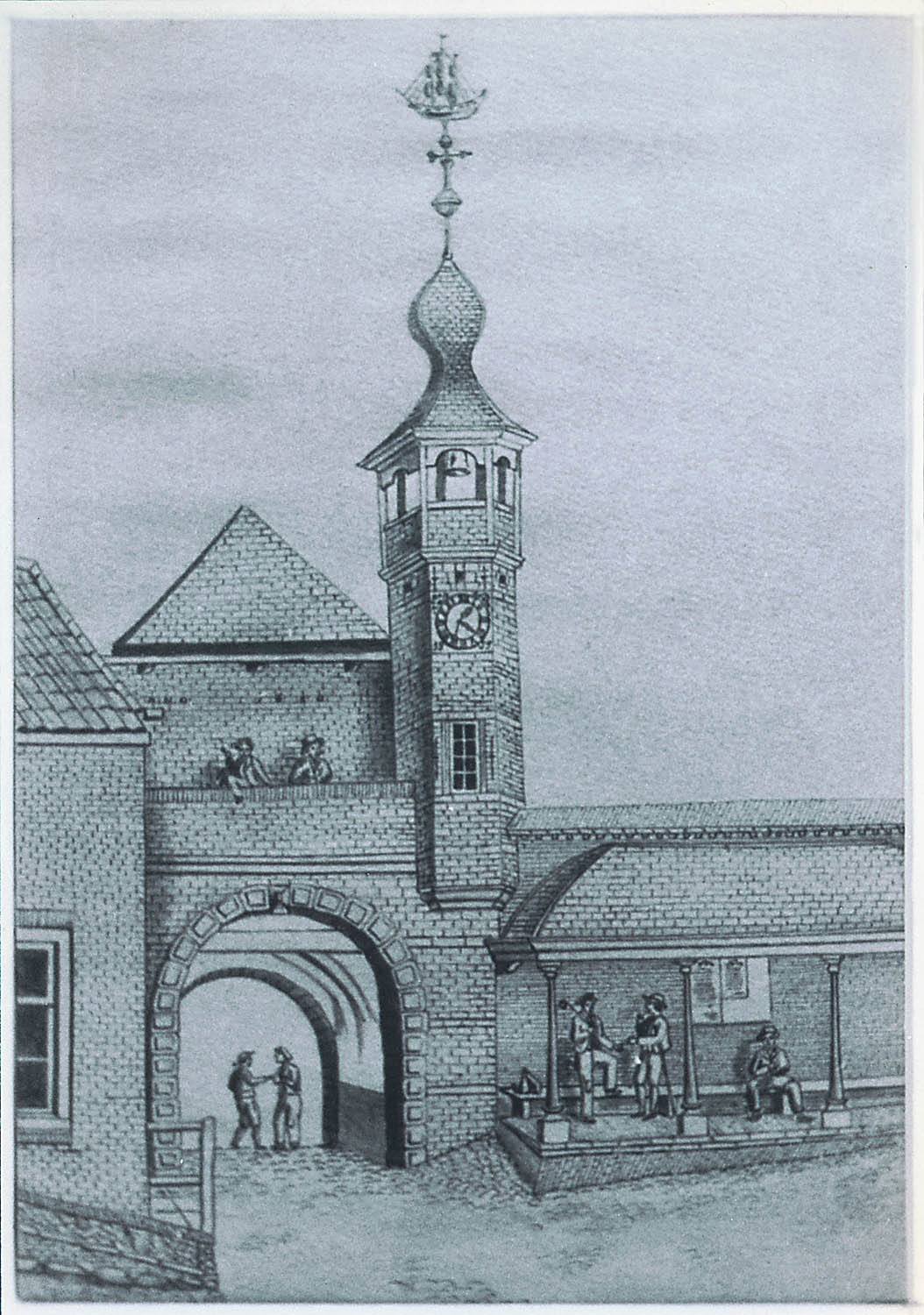 Donkere of Havenpoort, begin 19e eeuw.