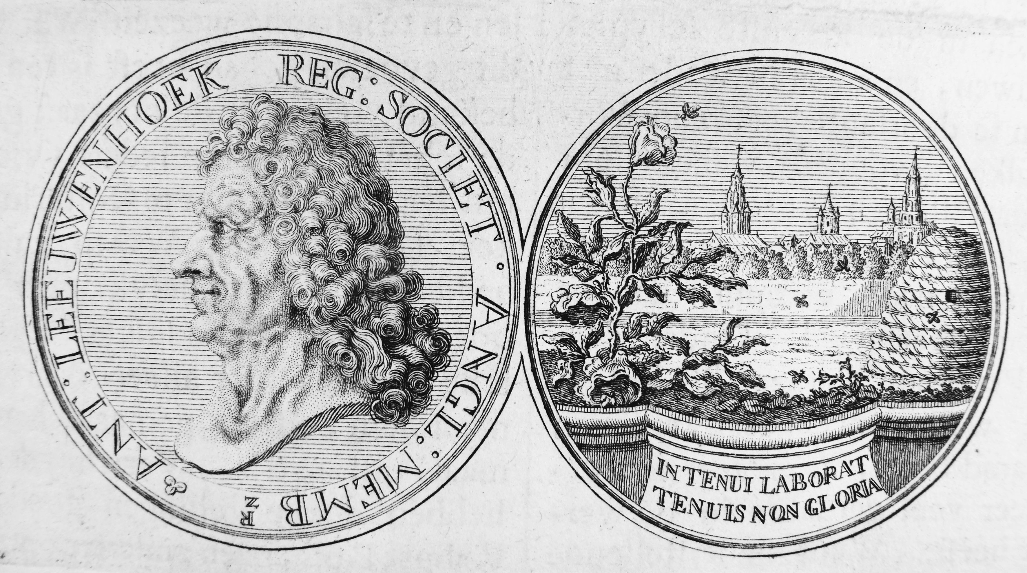 Gedenkpenning Anthoni van Leeuwenhoek (1632-1723), 1697