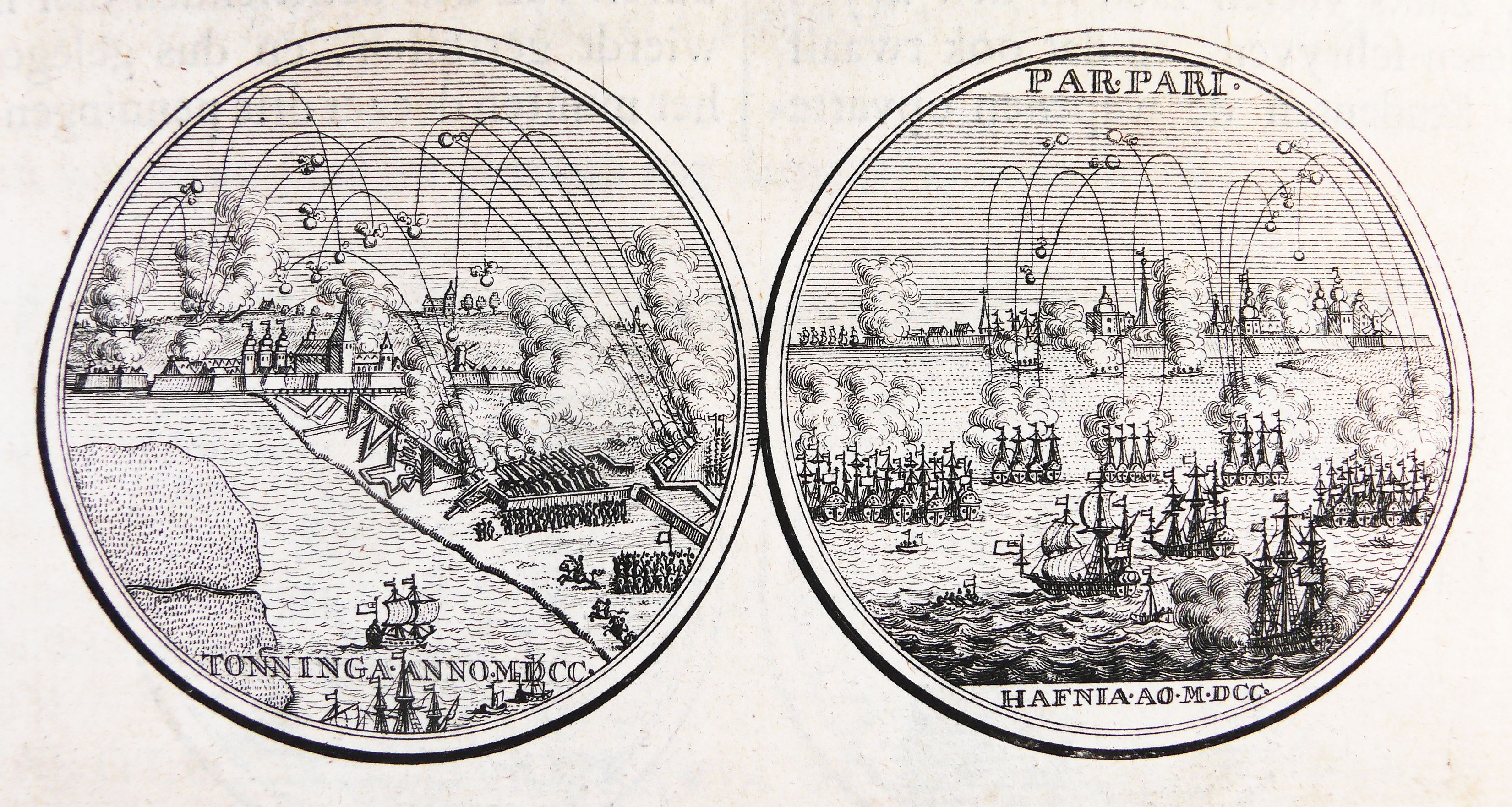 1700, Zweedse vloot beschiet het Deense Tonningen