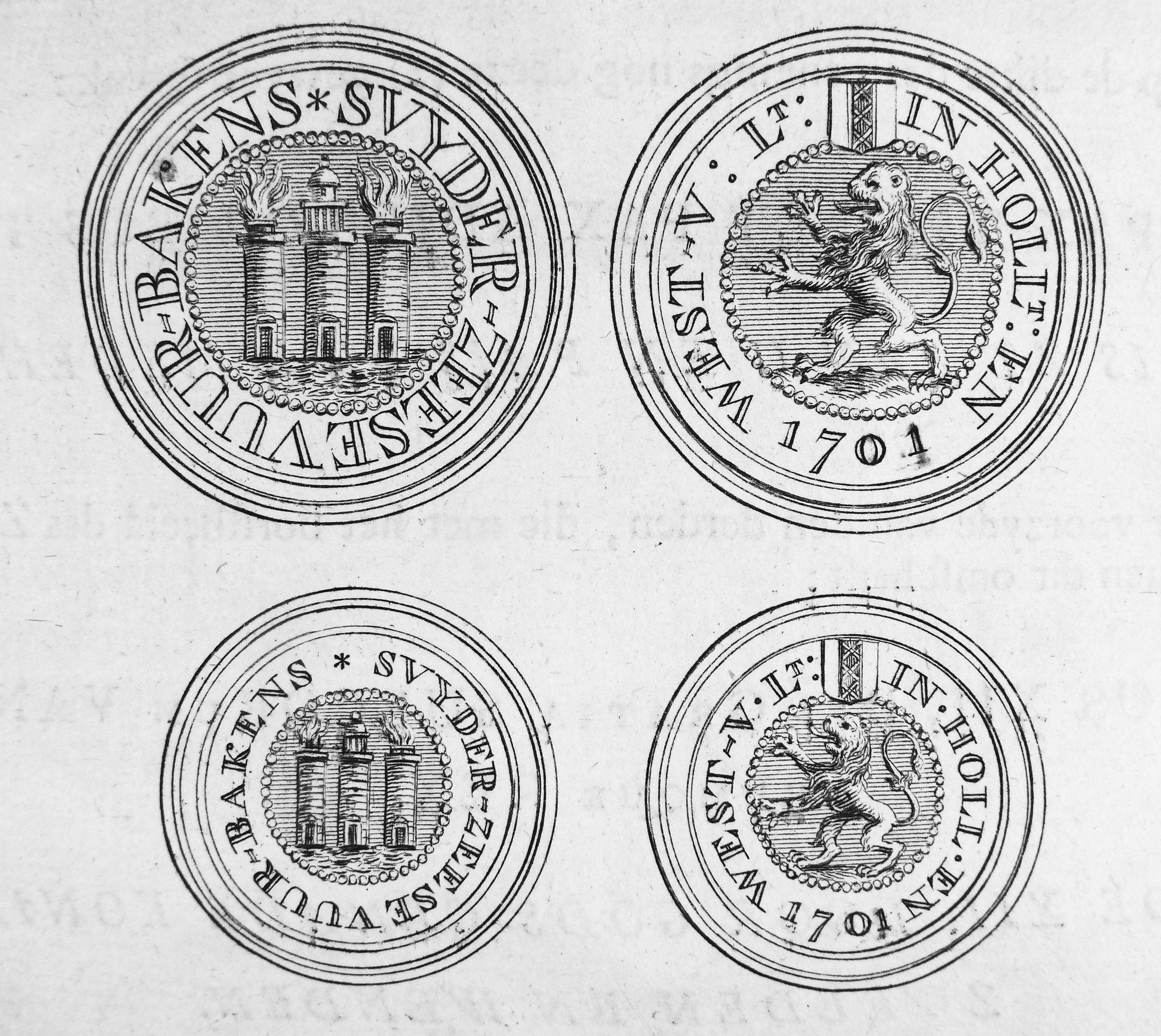 Penningen vuurtorengeld Zuiderzee, 1700