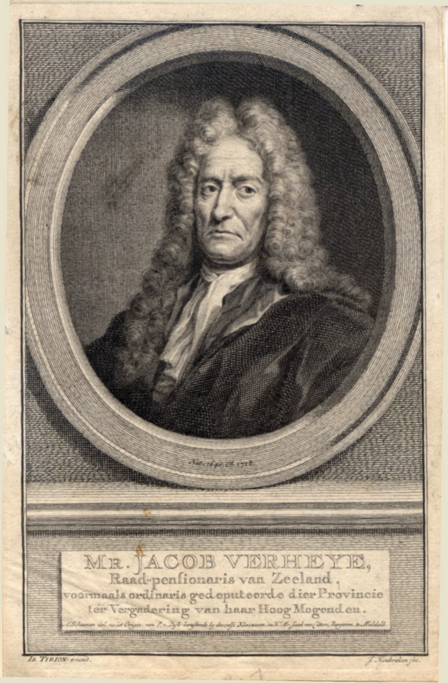 Mr. Jacob Verheye, Raadspensionaris van Zeeland, 1715.