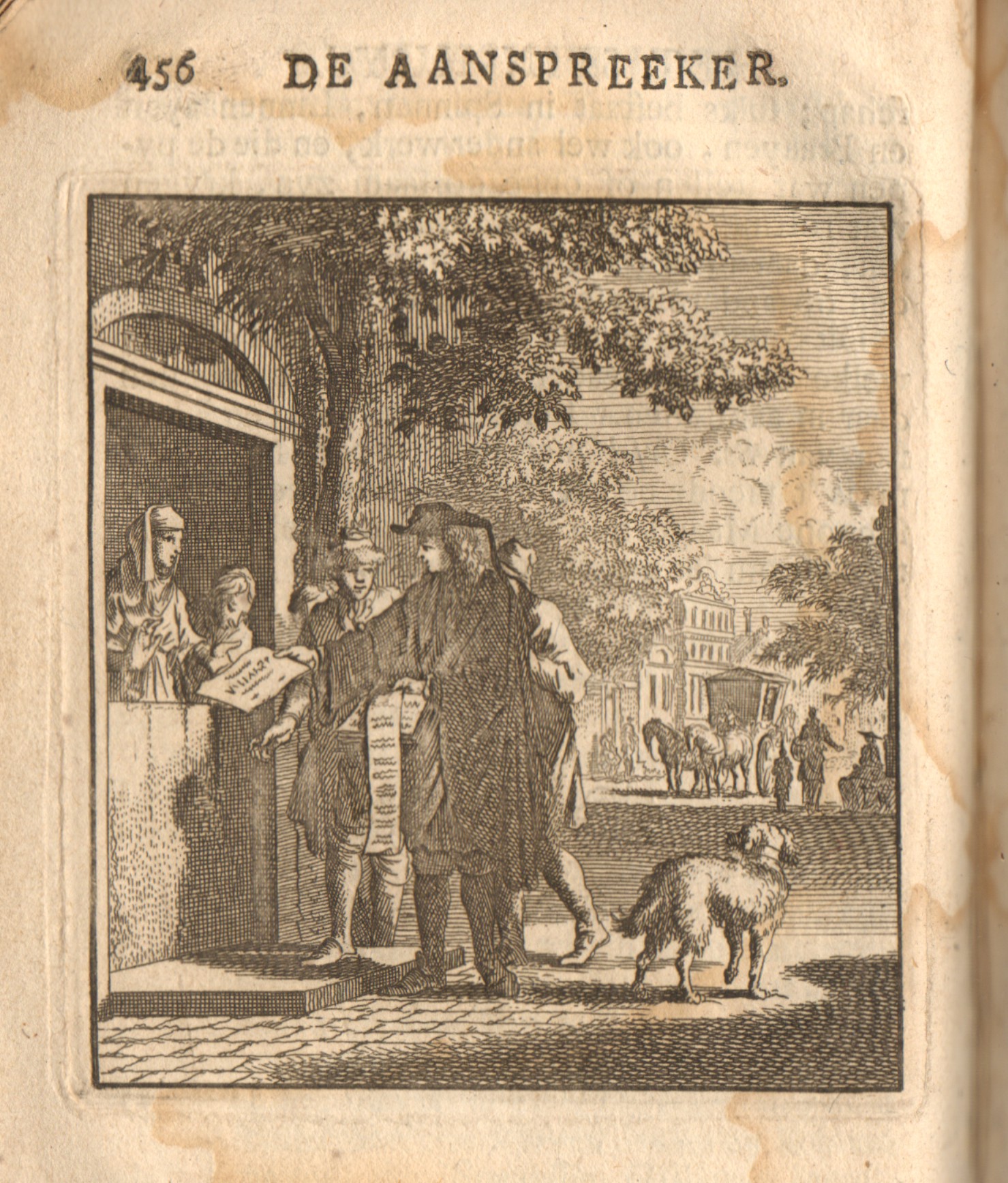 De aanspreker, de boodschapper van begrafenissen, 18e eeuw.