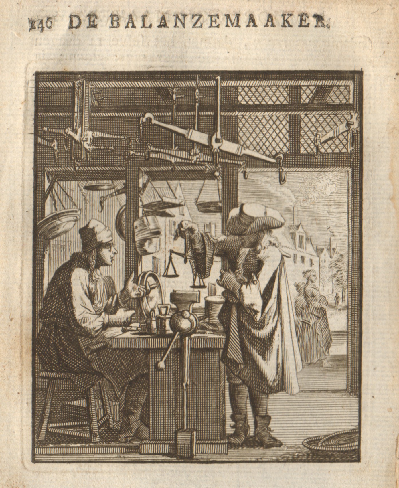 Winkel met weegschalen, 18e eeuw.