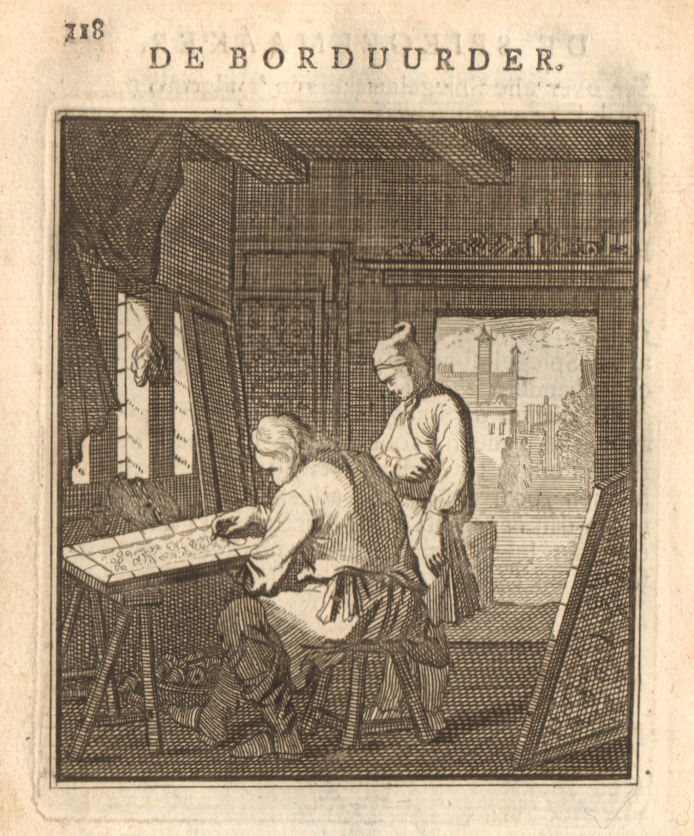 De borduurder, 18e eeuw.