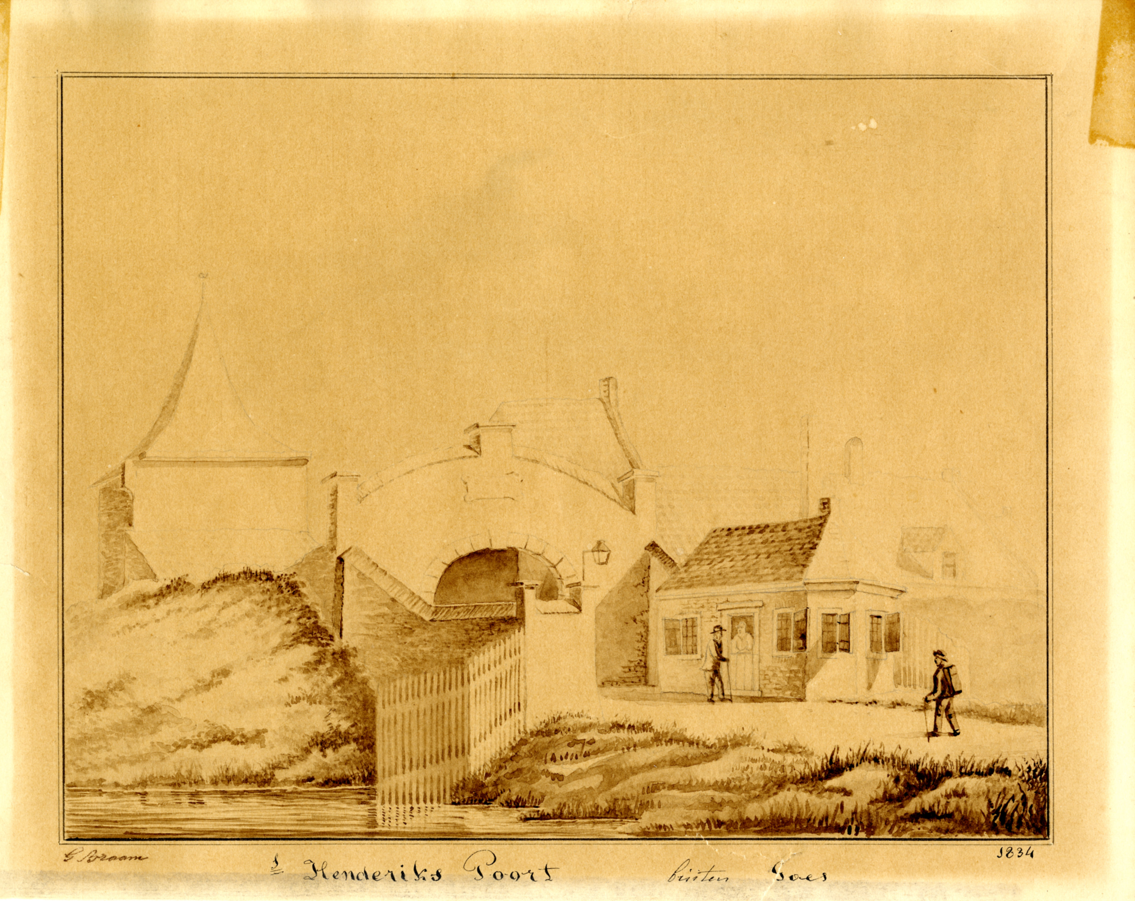 De 's-Heer Hendrikskinderenpoort, 1834. G. Braam. GAG.HTA.