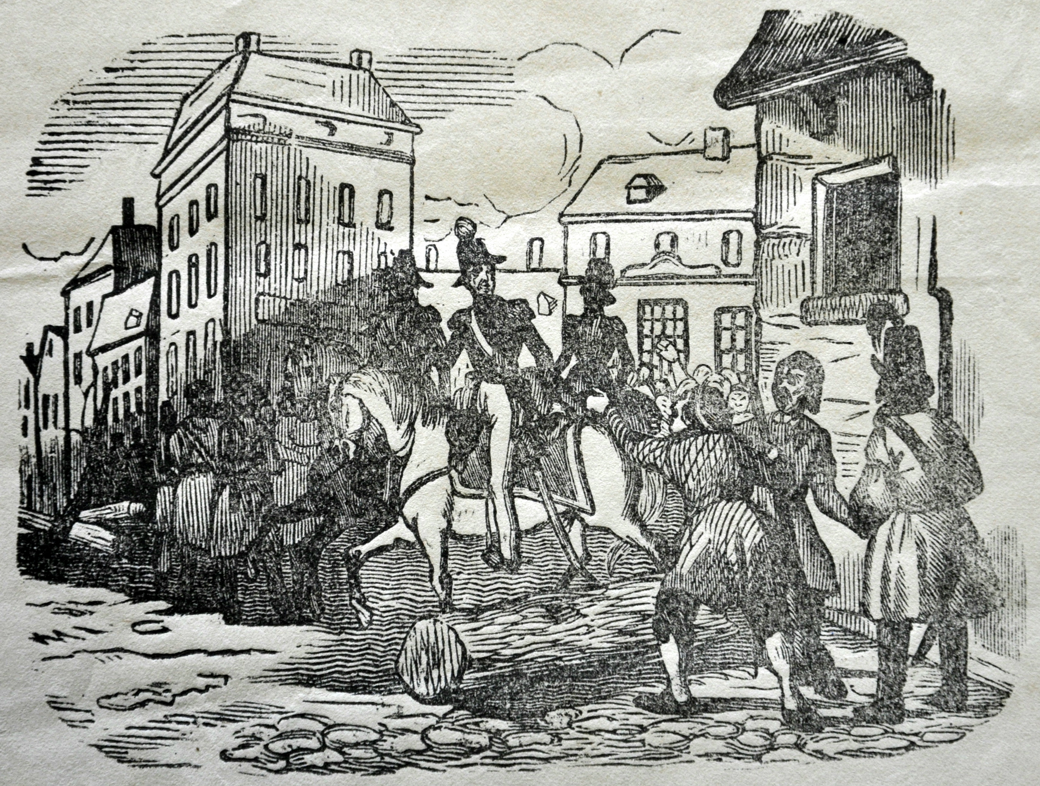 De Prins van Oranje rijdt Brussel binnen, 1831. HMDB.