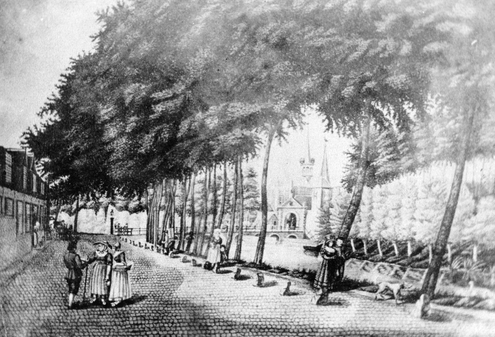 De Voorstad, foto van onbekende tekening, ca. 1865.