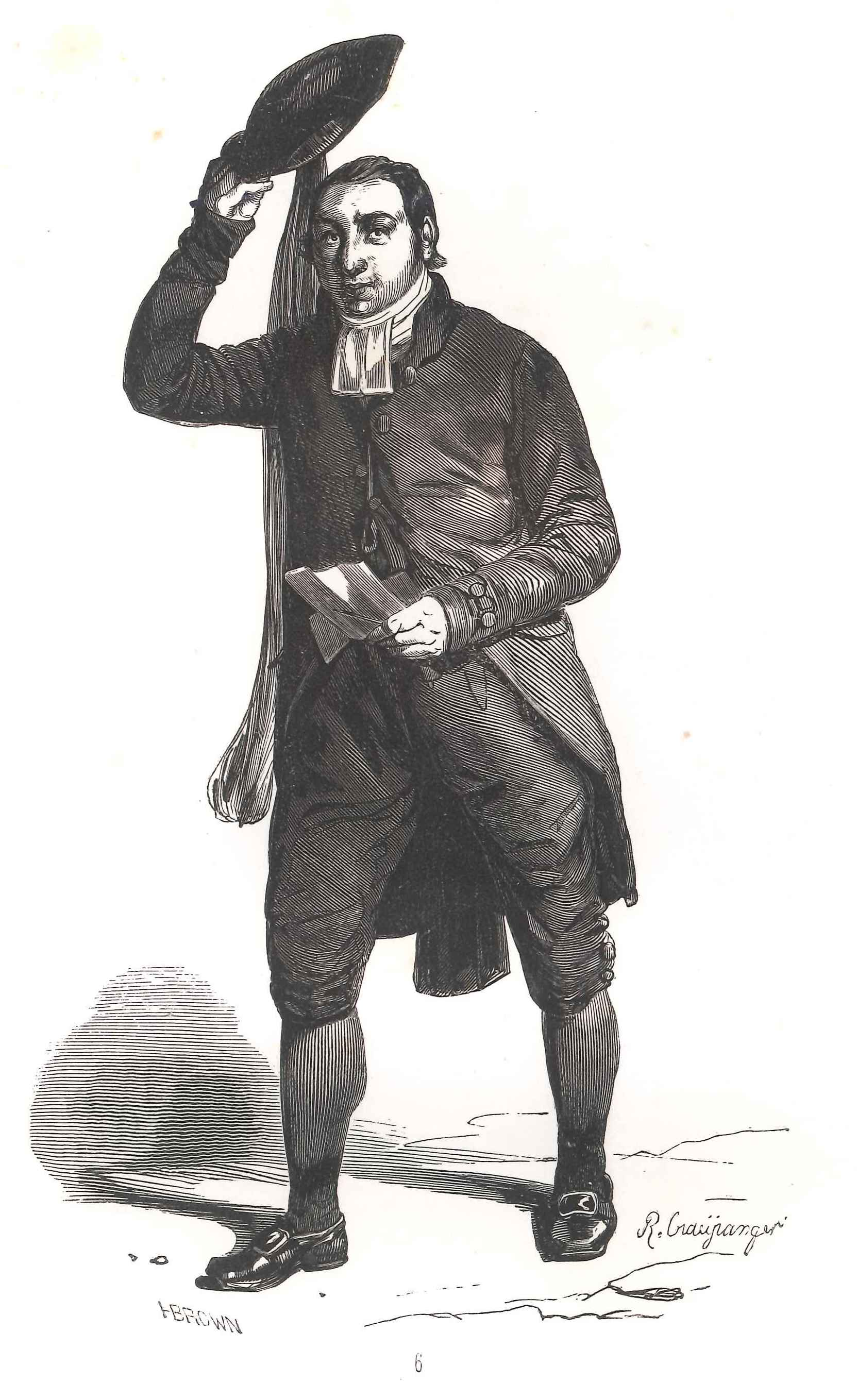 Een begrafenisondernemer. 'Karakterschetsen', 1841. HMDB.