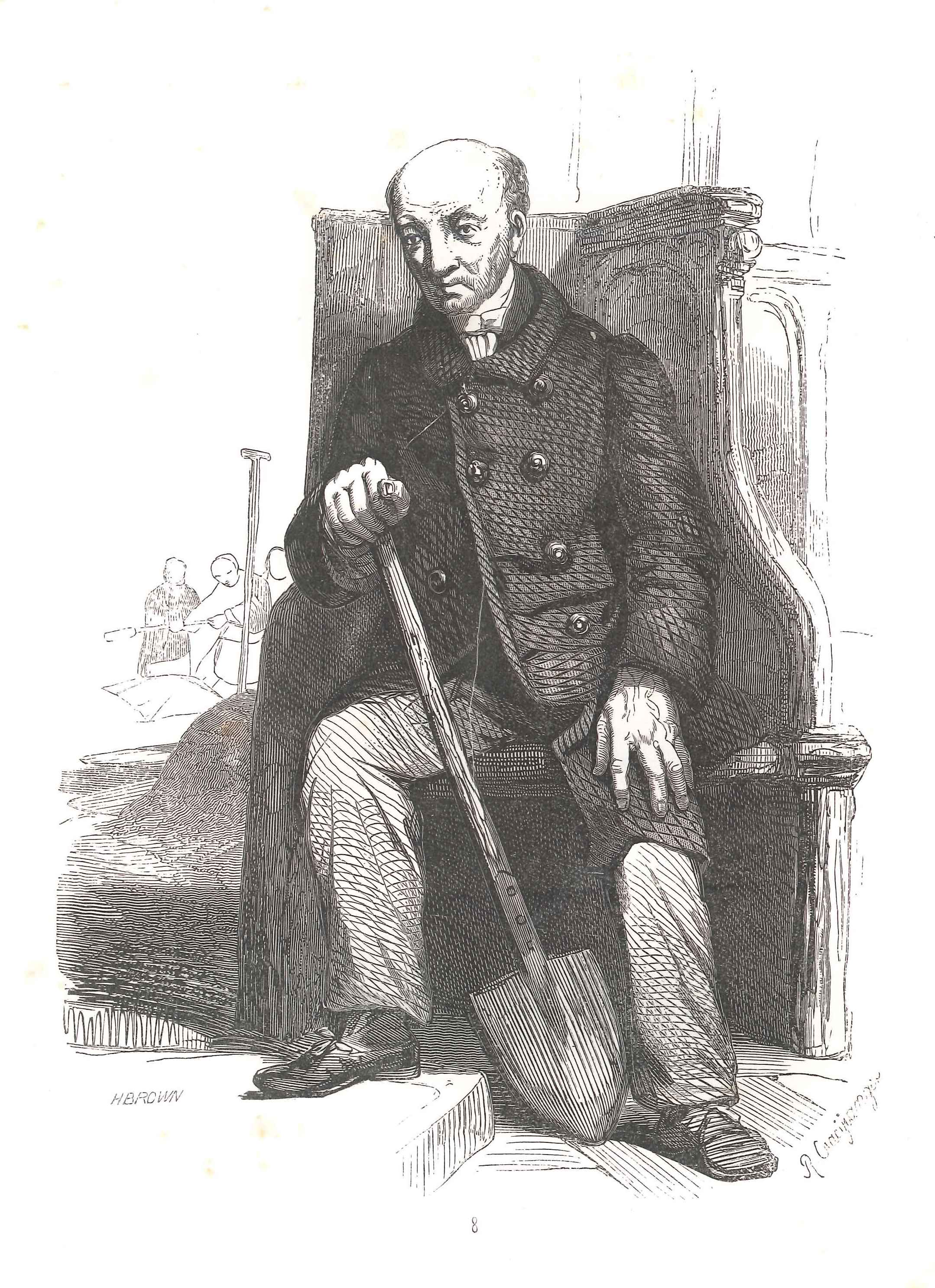 Een doodgraver. 'Karakterschetsen', 1841. HMDB.