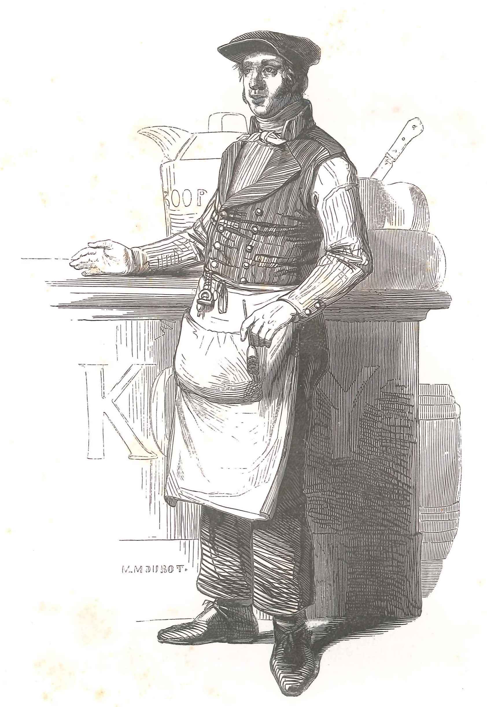  Een kruidenier. 'Karakterschetsen', 1841. HMDB.