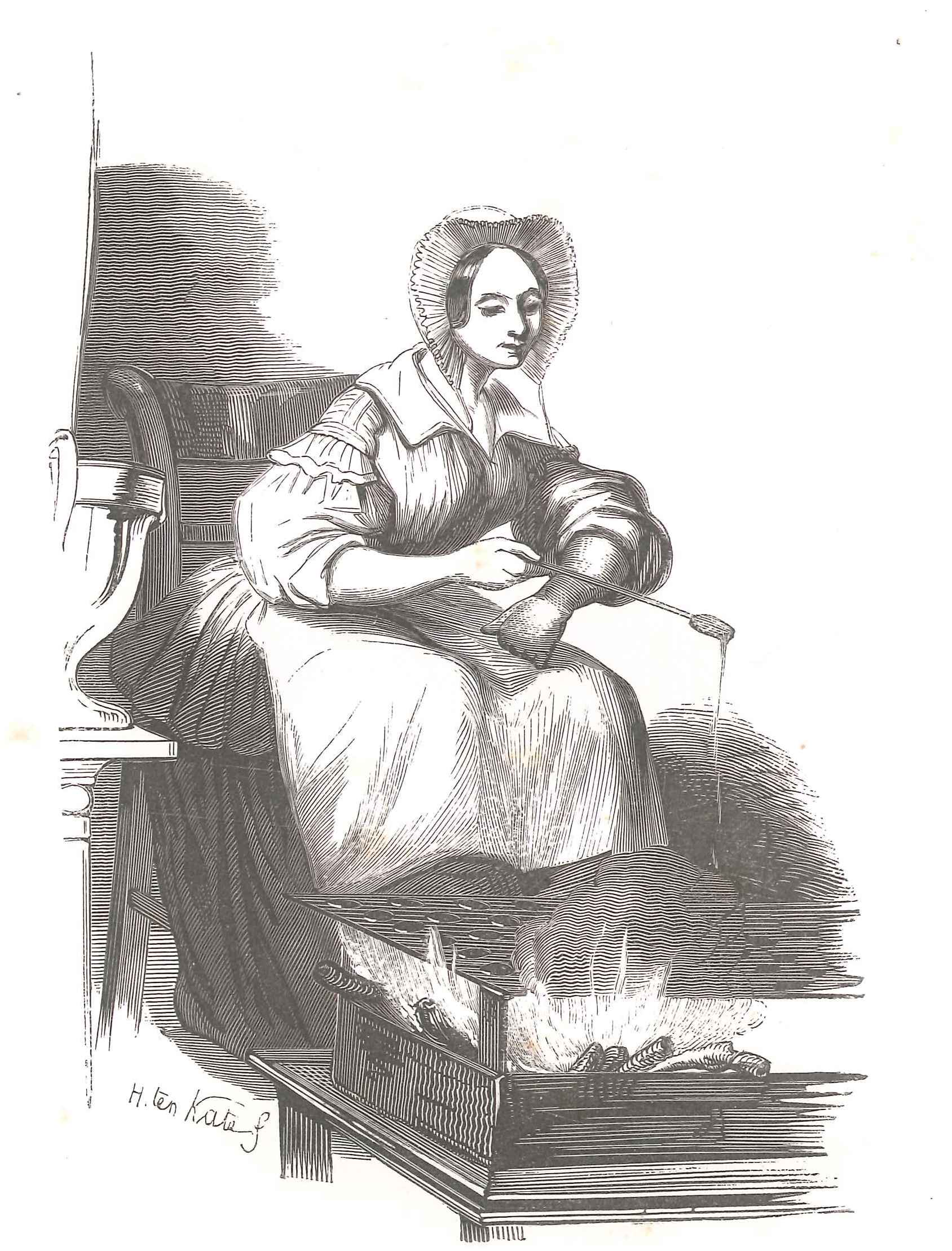 Een poffertjesbakster. 'Karakterschetsen', 1841. HMDB.