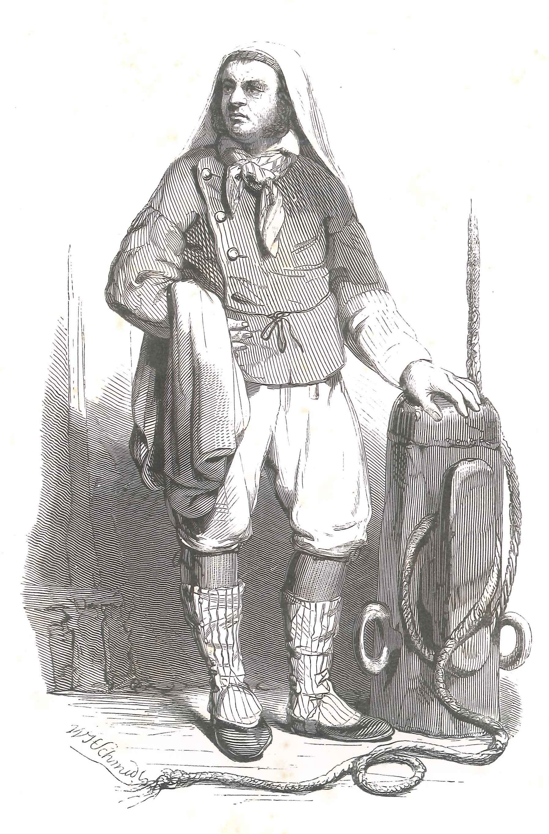 Een sjouwerman, actief op de haven en de markten. 'Karakterschetsen', 1841. HMDB.