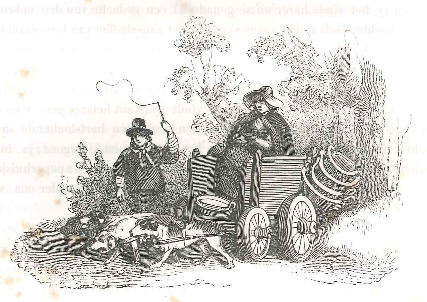 Een visleurster uit Scheveningen op weg met een hondenkar, 'Karakterschets', 1841.