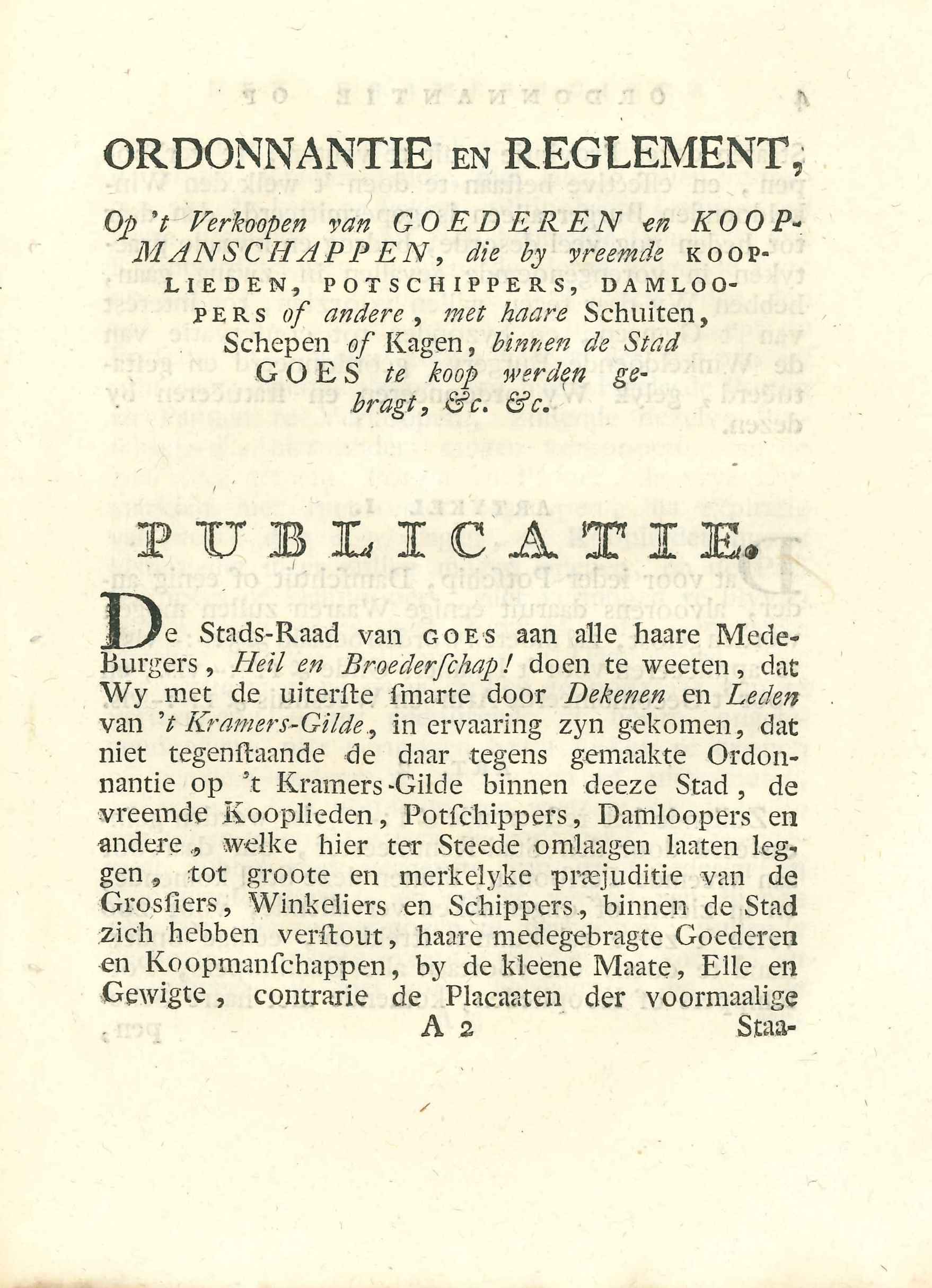 Ordonnantie op de verkoop van goederen van elders ingevoerd, 1796.