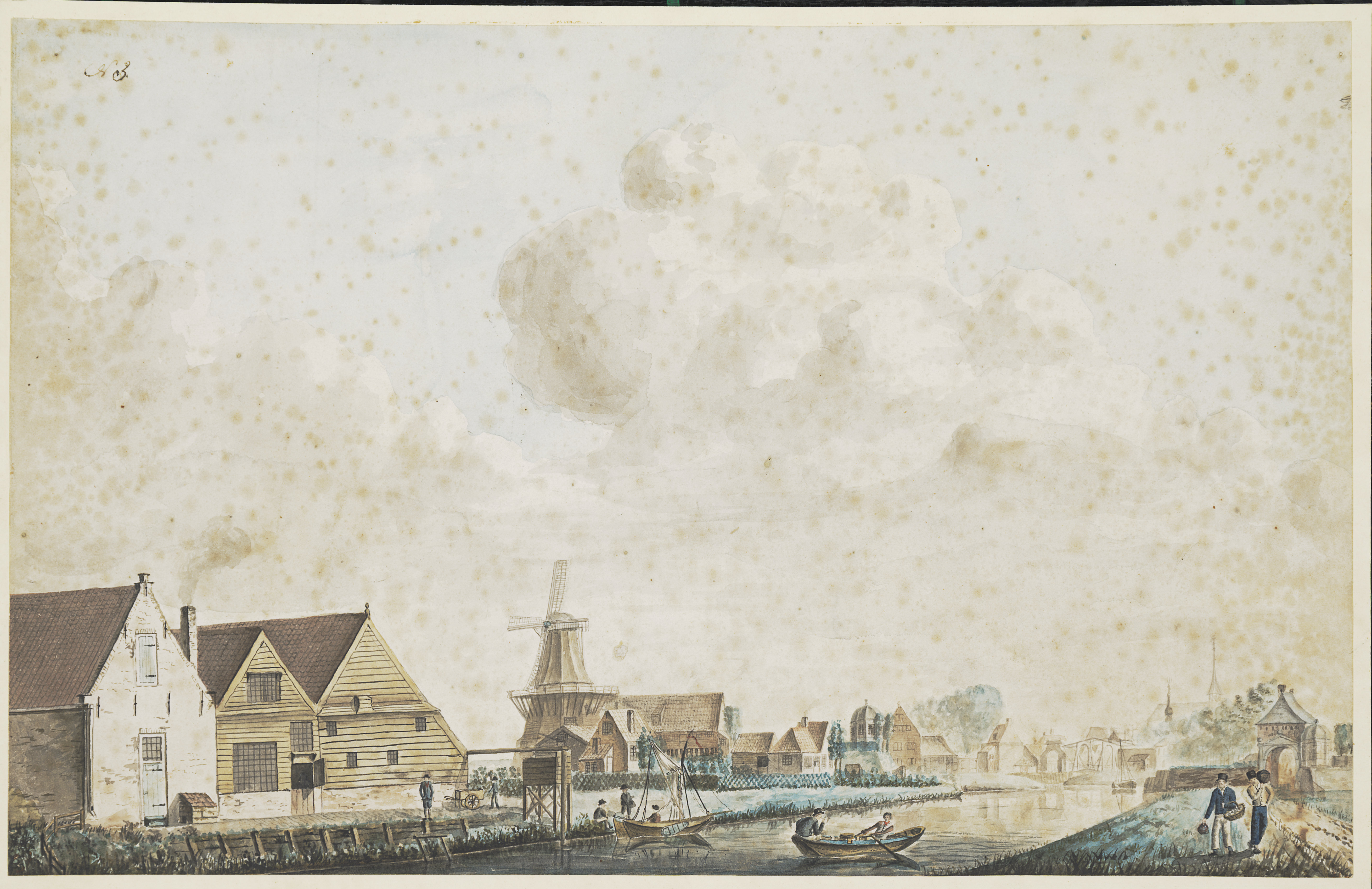 Havenzicht, 1826, G. Braam. HMDB.