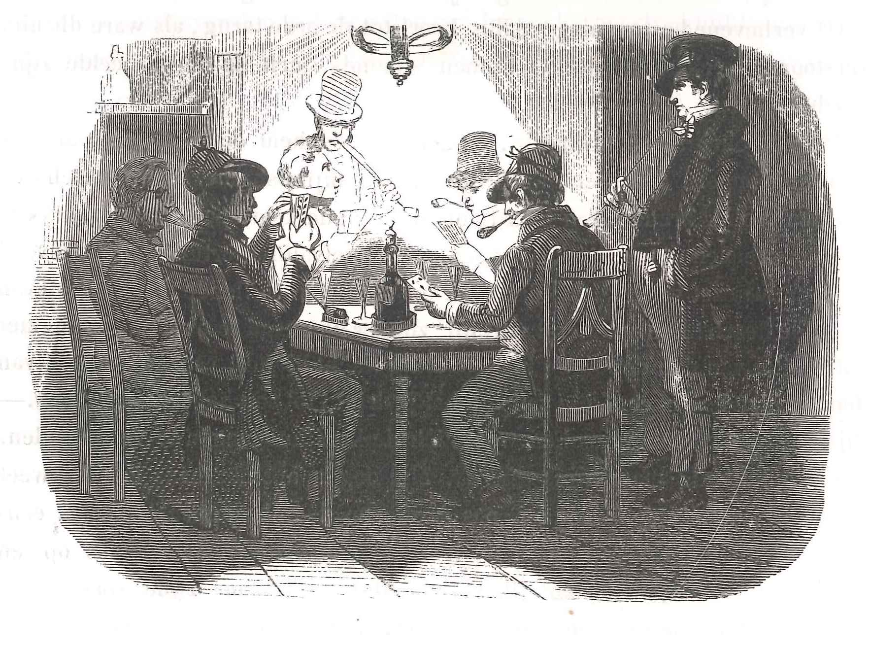 Interieur van een koffiehuis. 'Karakterschetsen', 1841. HMDB.
