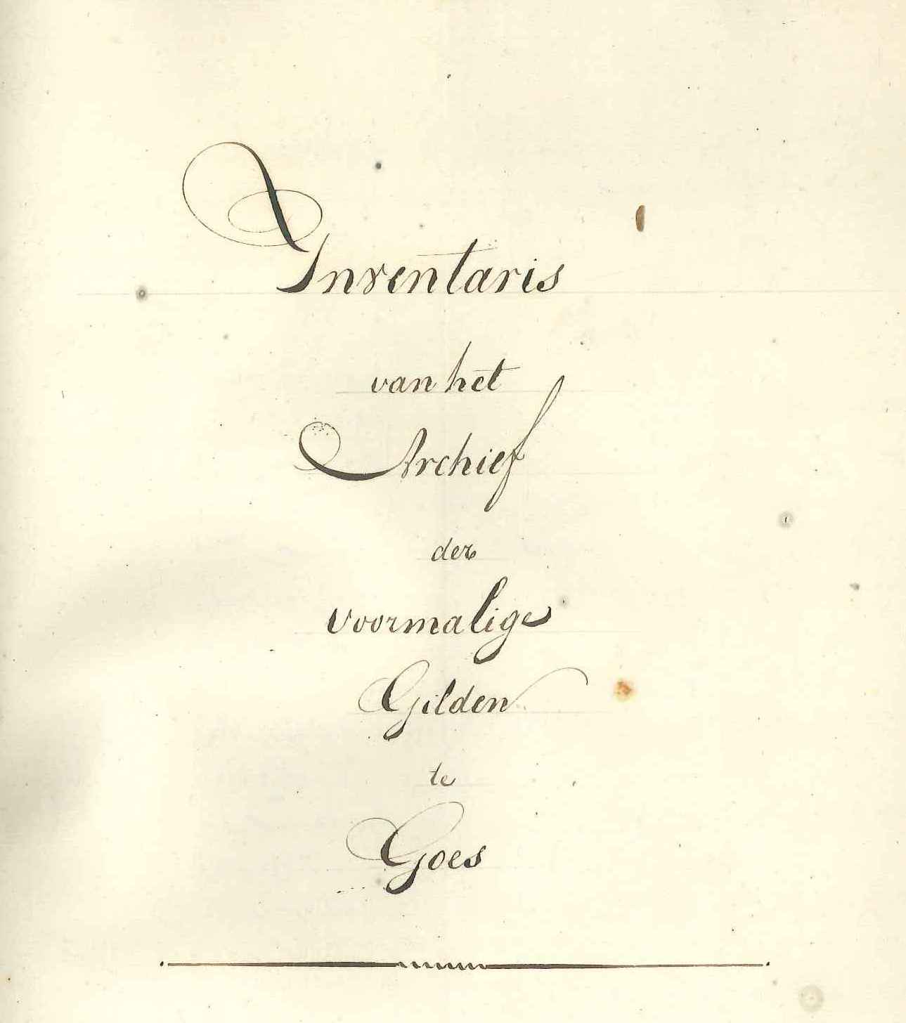 Inventaris van het archief van de opgeheven gilden, ca. 1812.