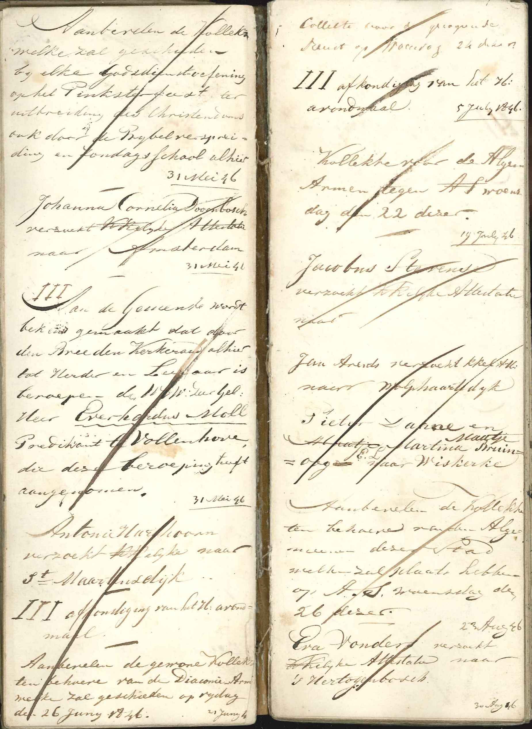 Kanselafkondigingen met de benoeming ds. E. Moll, 1846. GAG.arch.herv.kerk, inv.nr. 44.