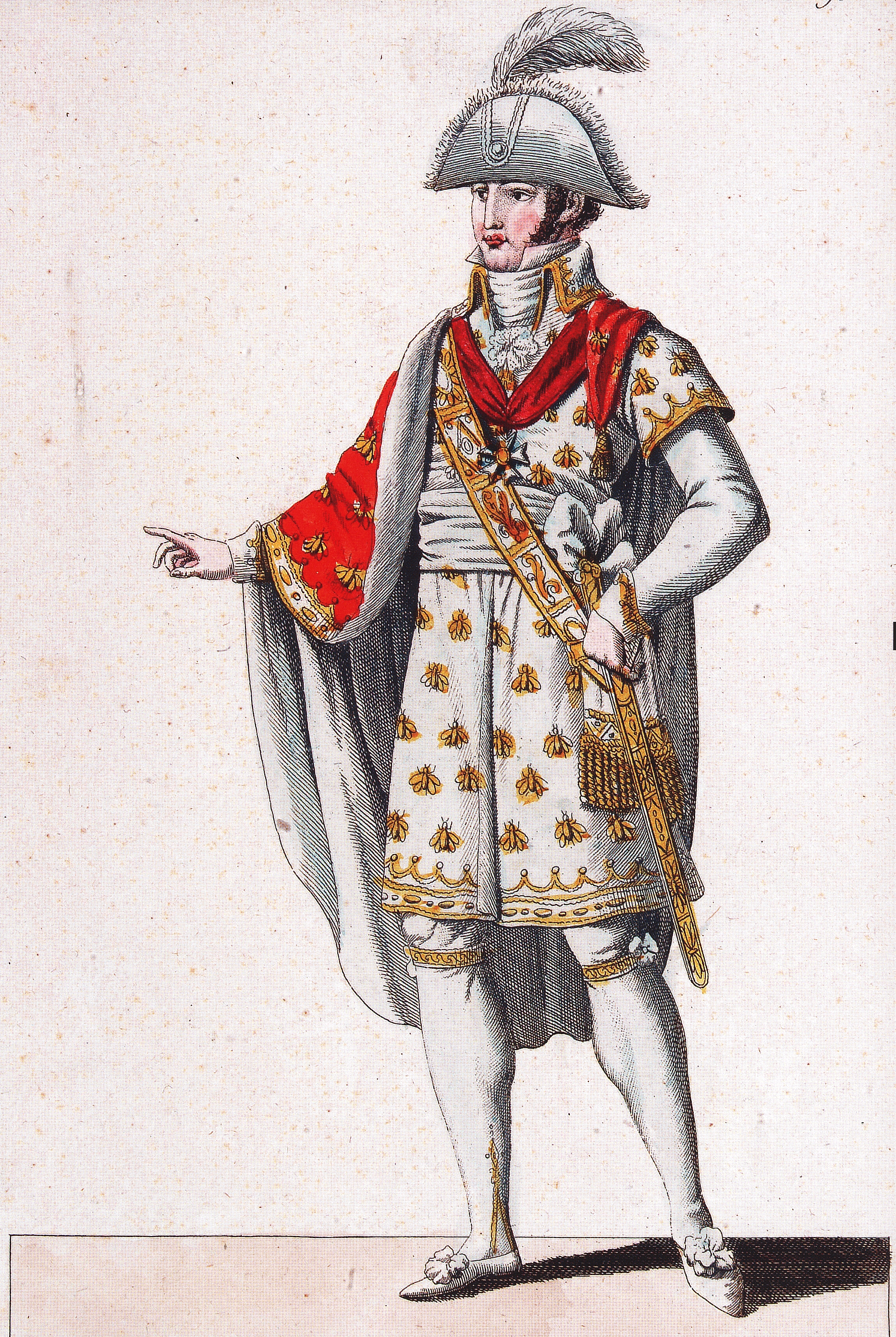 Koning Lodewijk Napoleon, ingekleurde gravure, 1806. 
