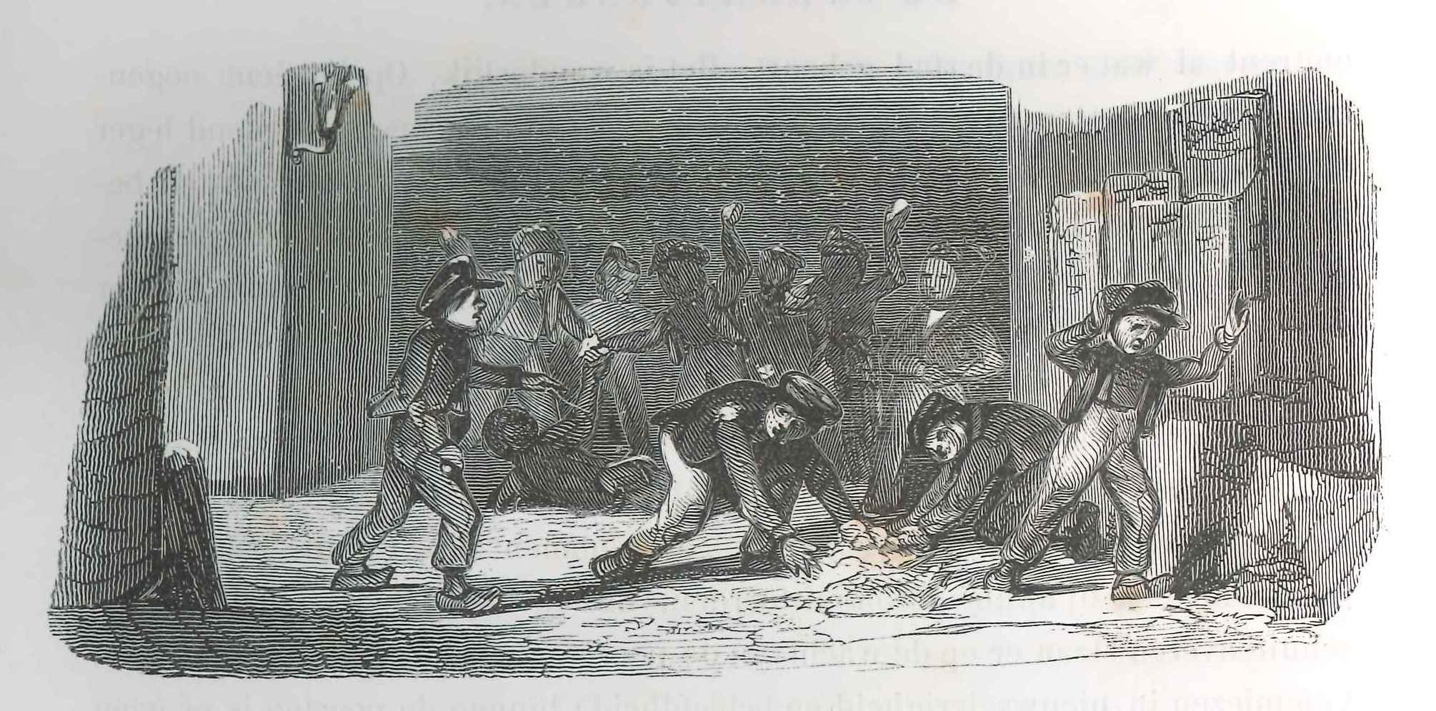  Kwajongens op straat. 'Karakterschetsen', 1841. HMDB.