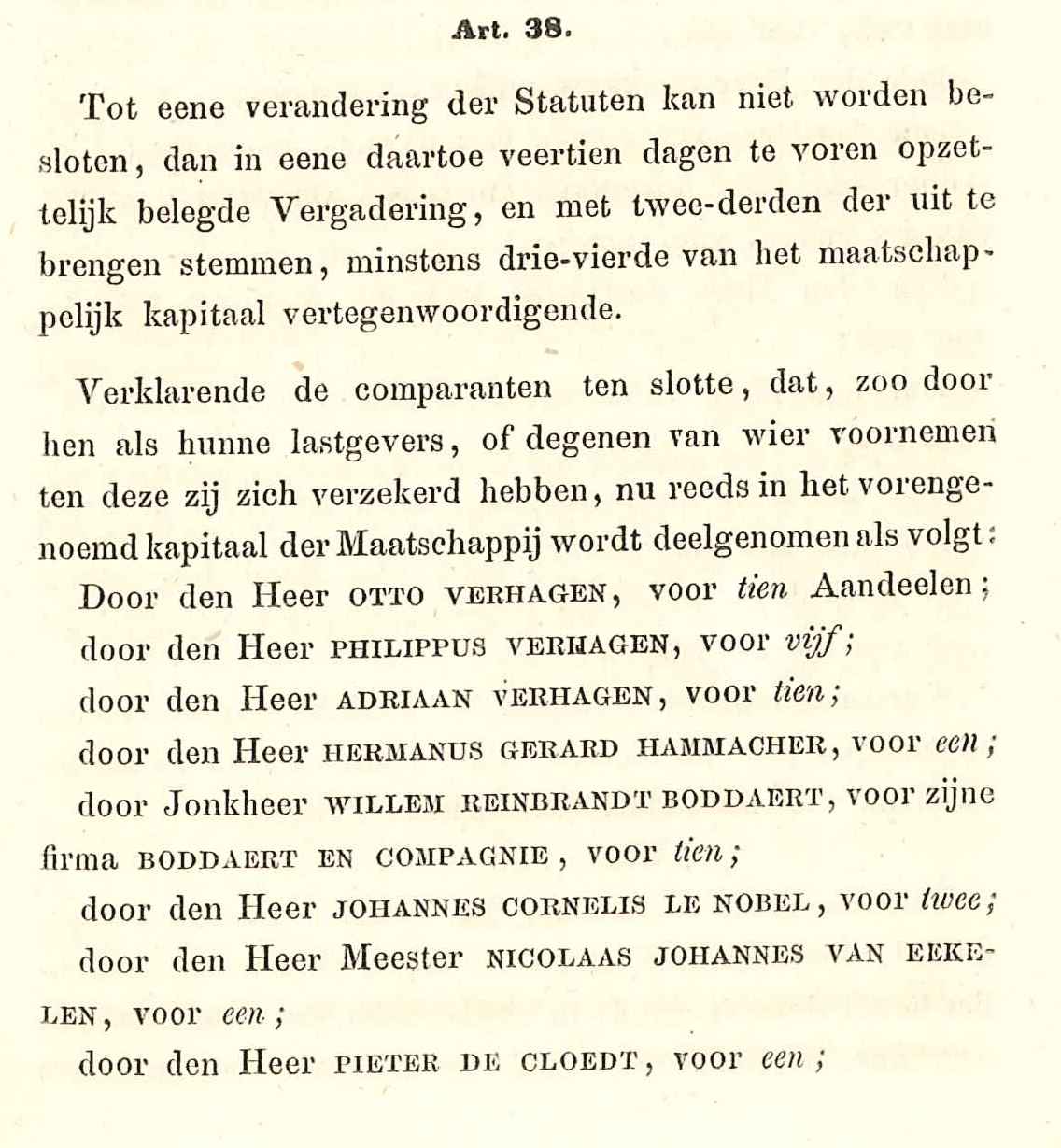 Lijst van deelnemers in de Maatschappij van verbeterde meekrapbereiding in Zeeland, 1852. GAG.HB.