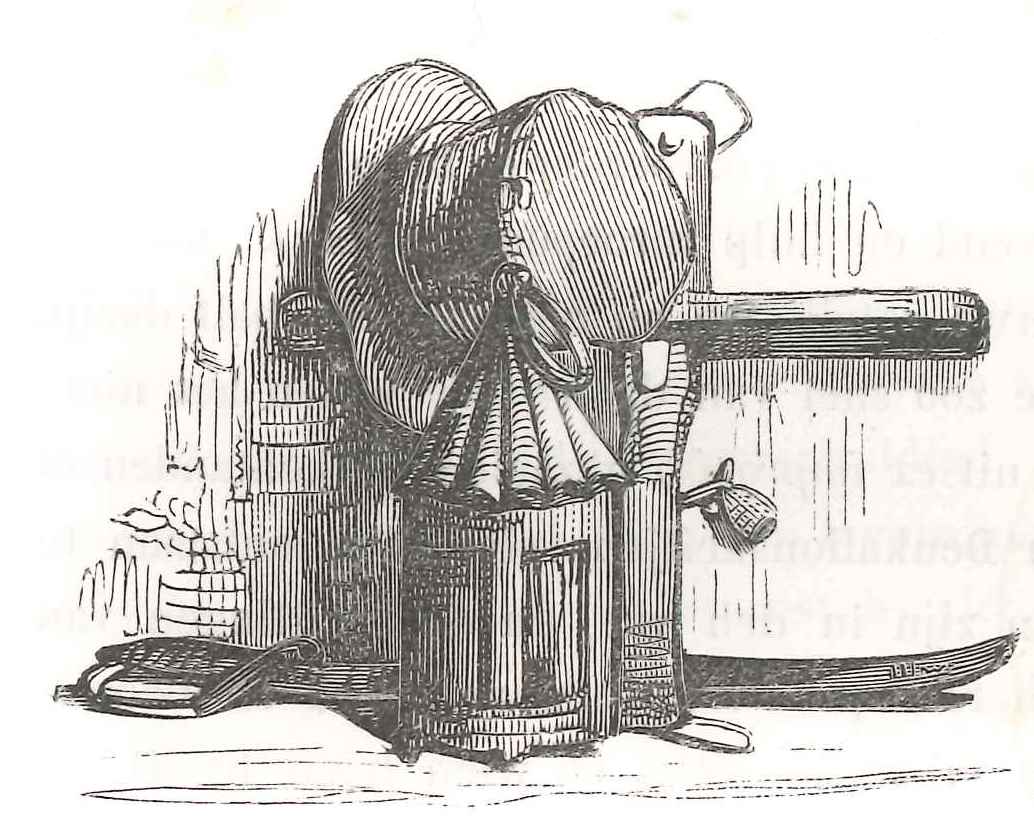  Materialen van de klapperman, lantaarn hoed en klepper. 'Karakterschetsen', 1841. HMDB.
