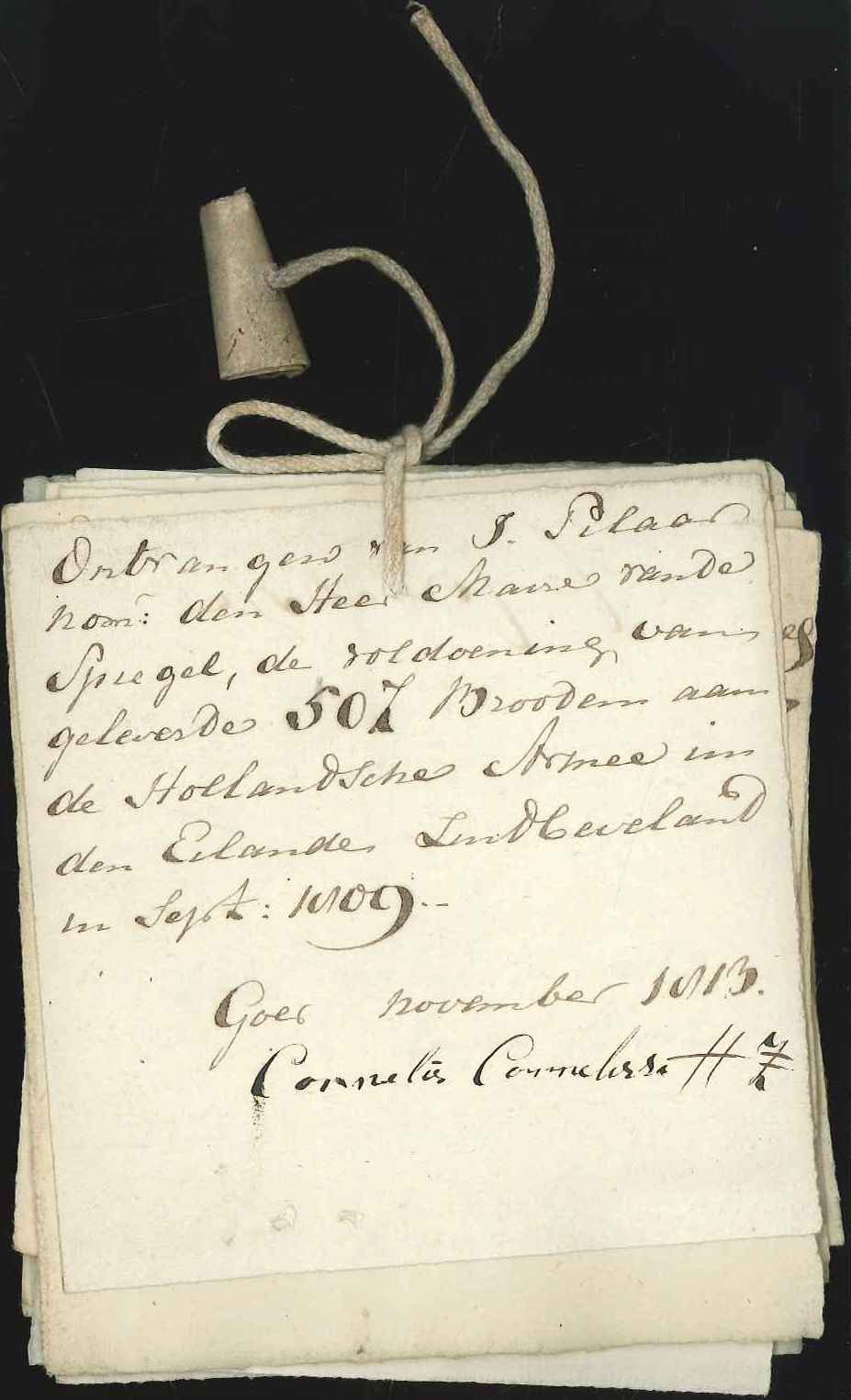 Nota's van onkosten gemaakt bij de Engelse landing, 1809, 1813.