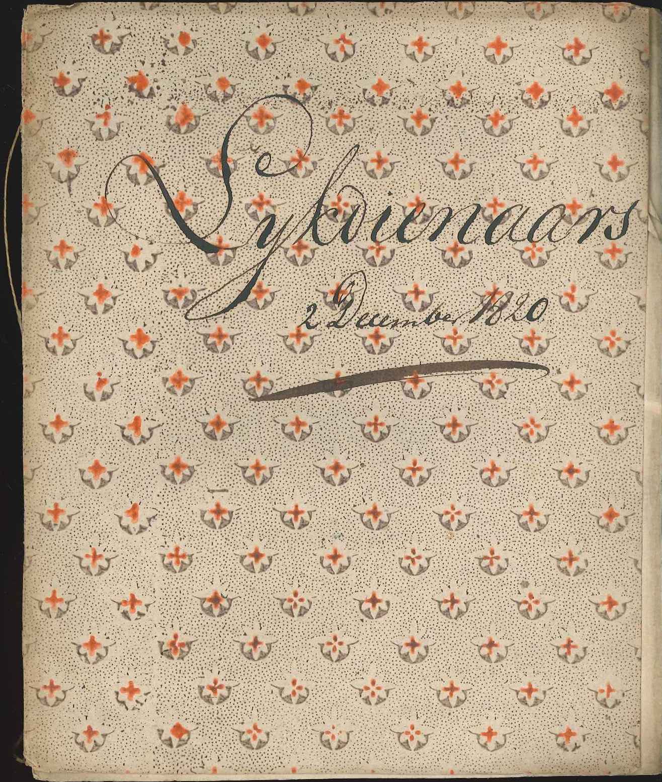 Omslag van de instructie voor de lijkdienaars, 1820.
