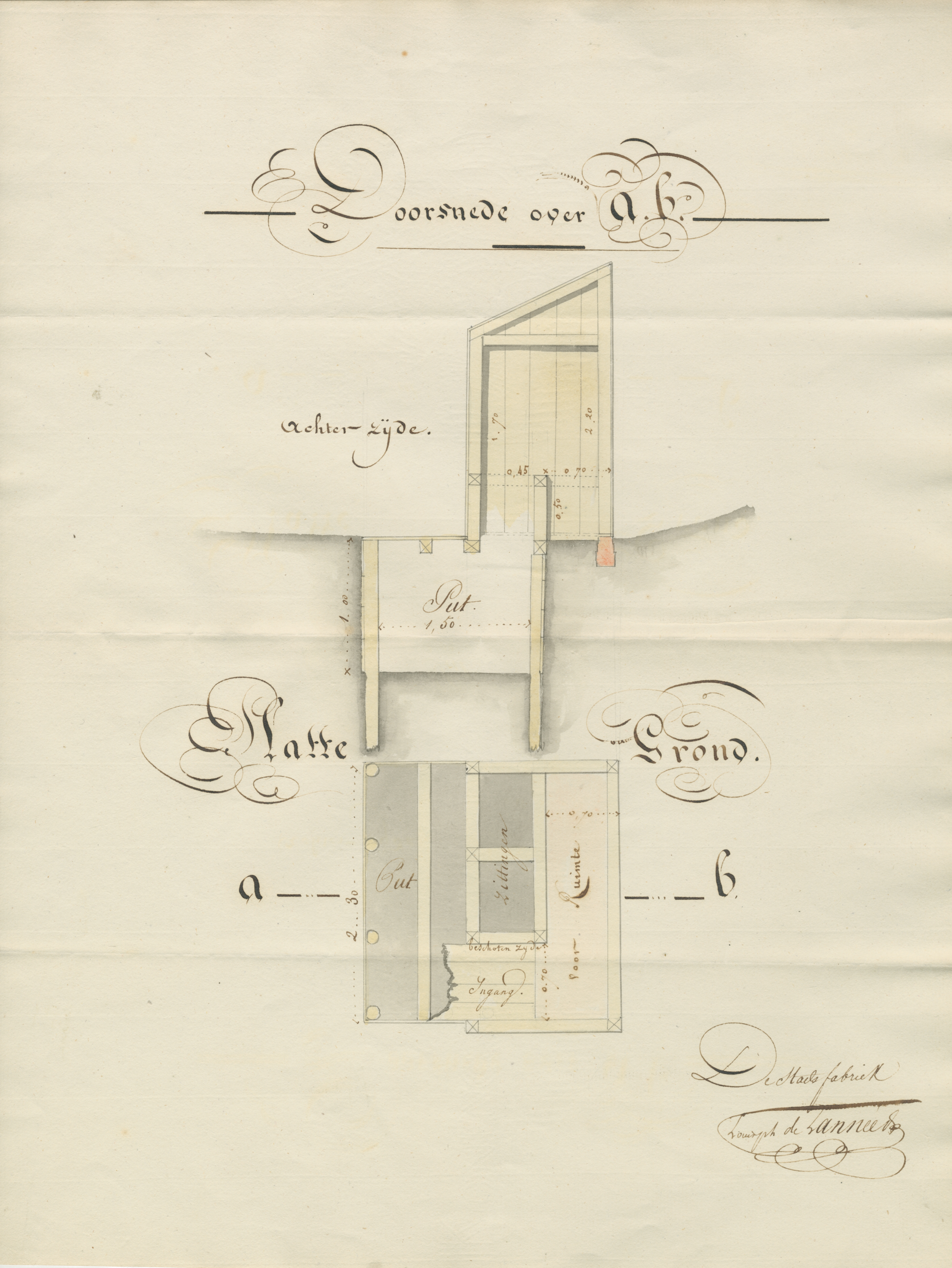 Ontwerp voor een publiek gemak, 1832. GAG.ASG.inv.nr. 529.2, vooraan.