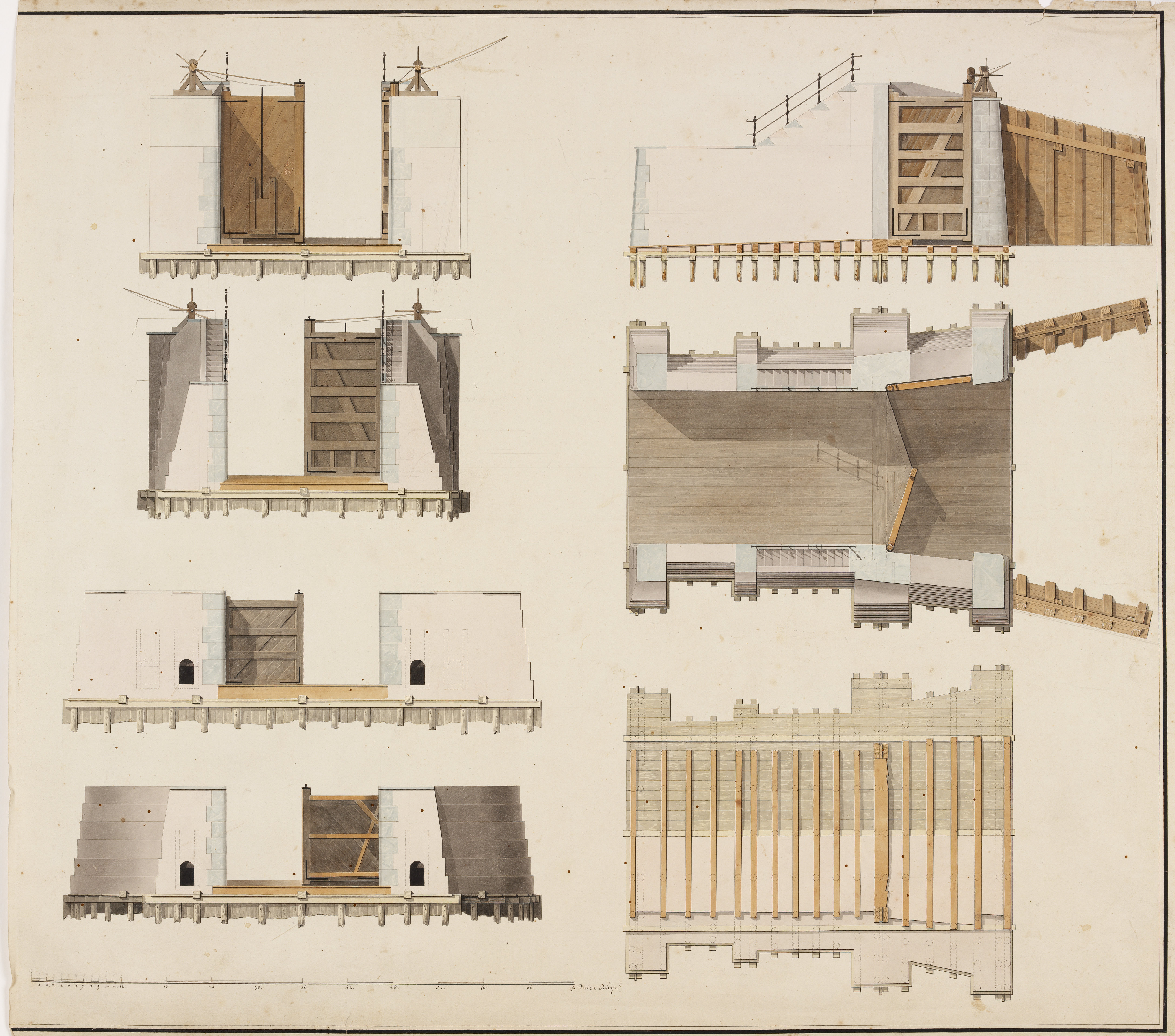 Ontwerp voor een verbetering van de sluis, ca. 1820. GAG, HTA.