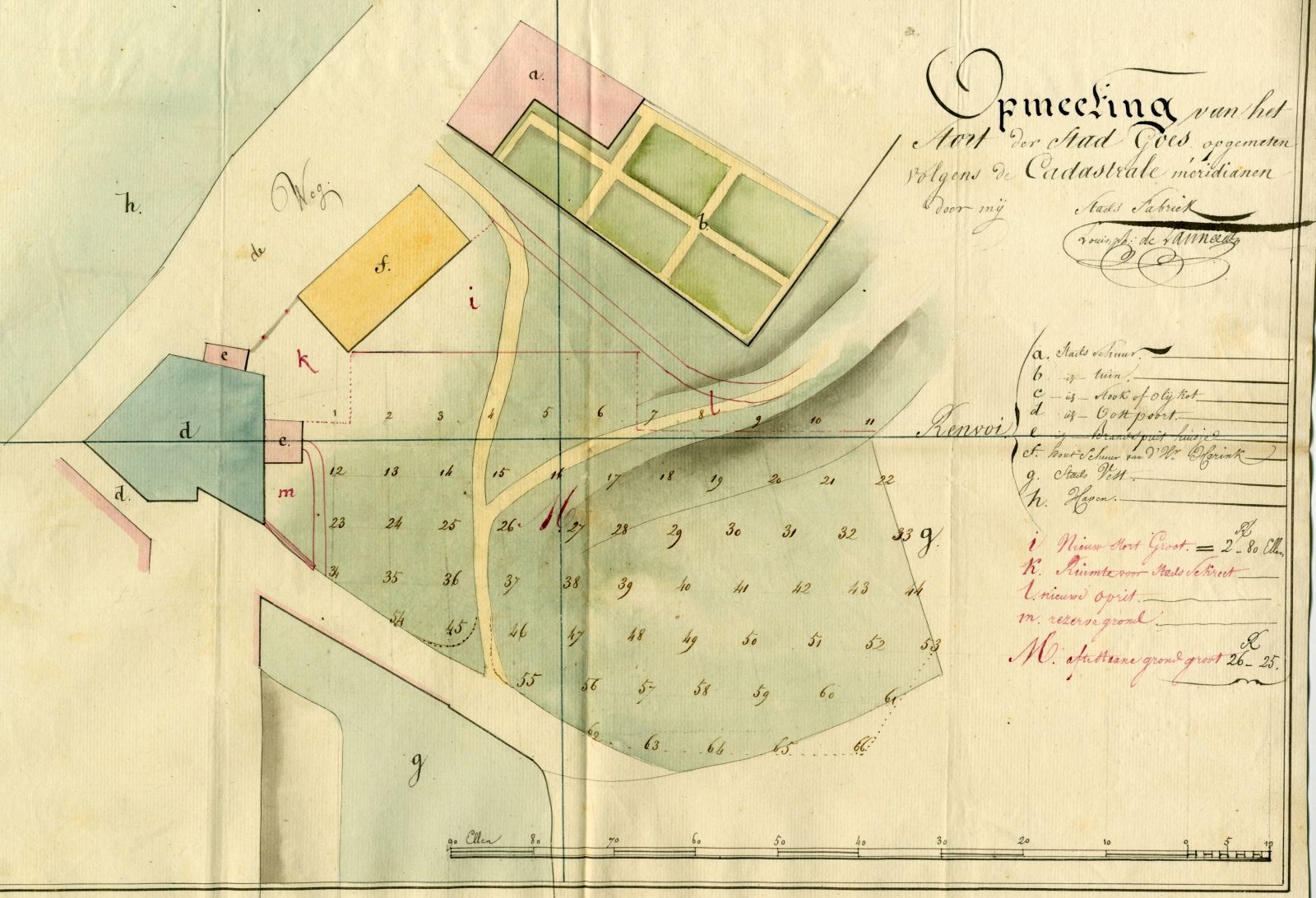 Ontwerp voor een vuilstortplaats aan de Oostpoort, 1833. GAG.ASG.inv.nr. 531.2, nr. 435-01.