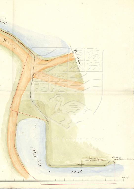 Ontwerp voor een waterleiding naar de alcoholfabriek van Saaymans Vader en Comp., door ing. James Davidson, 1856. GAG.AGG.inv.nr. 197, nr. 1067.