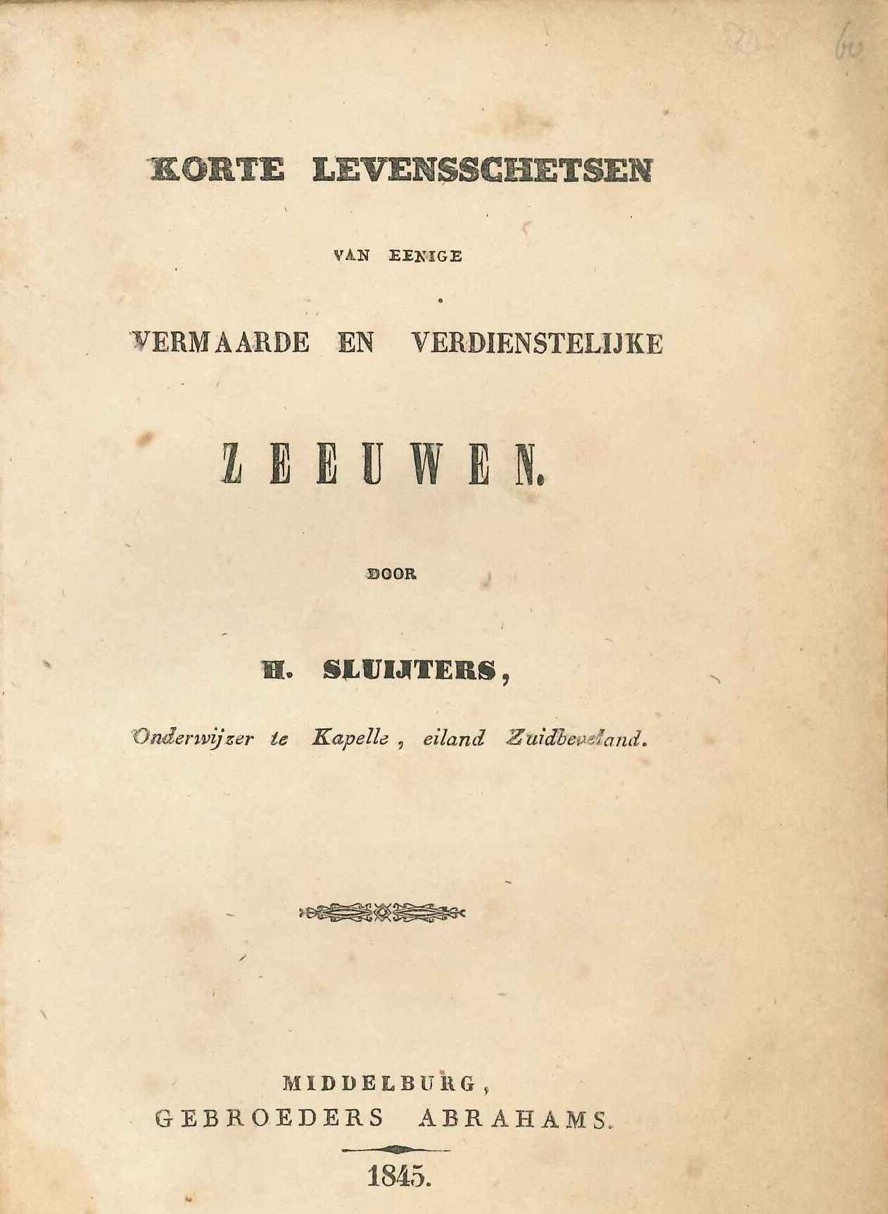 Opvoedkundig boekje door onderwijzer H. Sluijters te Kapelle, 1845. GAG.Coll. Blok, inv.nr. 111.