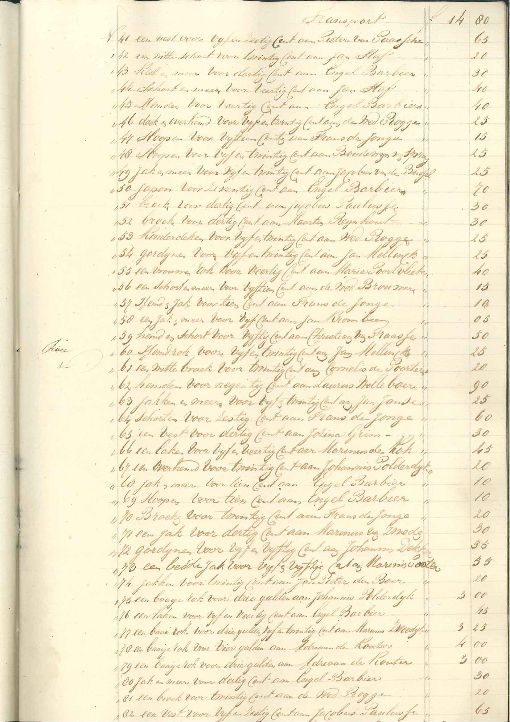  Proces-verbaal van de verkoop van goederen door de leenbank, 1847. GAG.Arch.bank,inv.nr. 71.