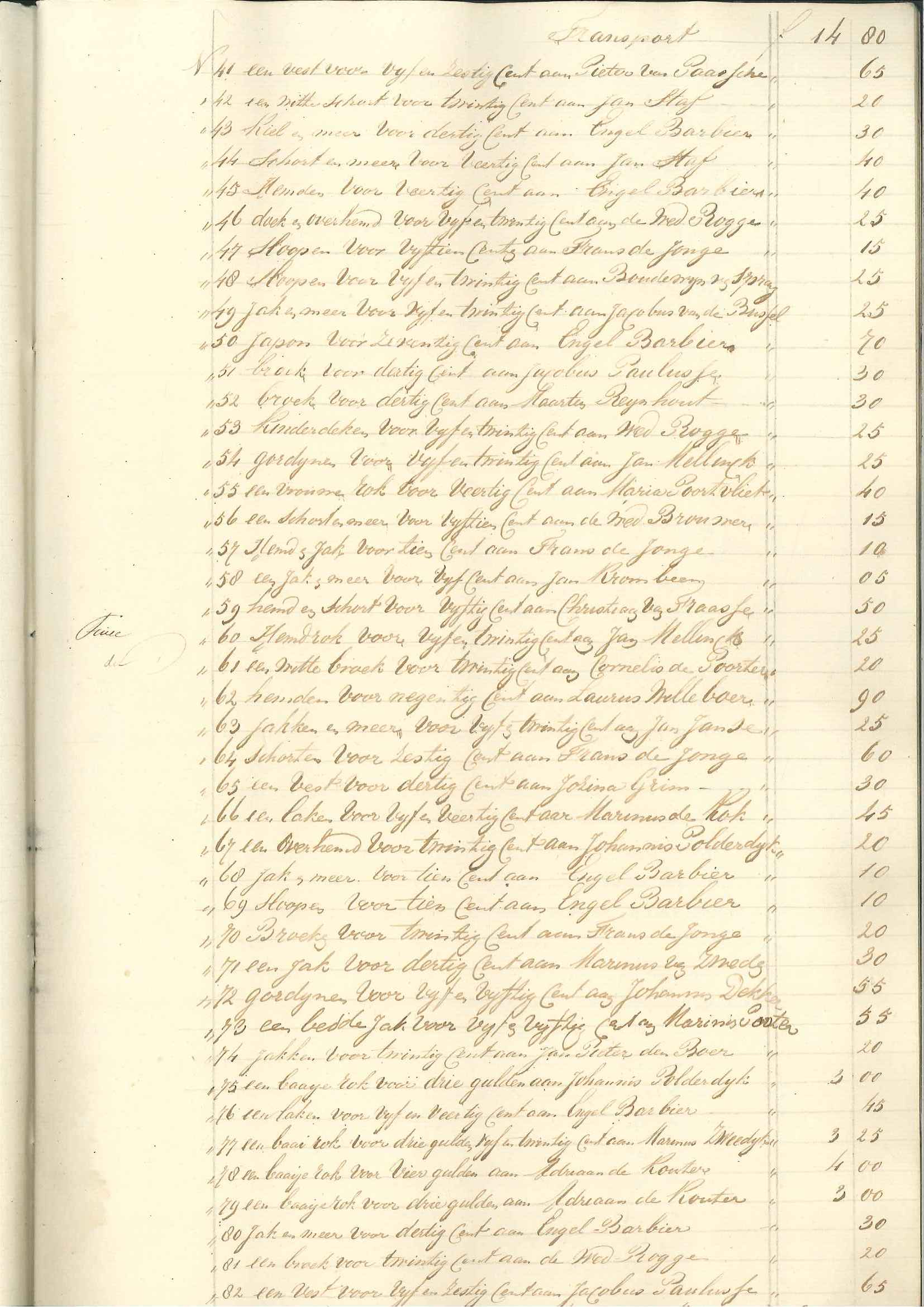 Proces-verbaal van de verkoop van goederen door de leenbank, 1847. GAG.Arch.bank,inv.nr. 71.