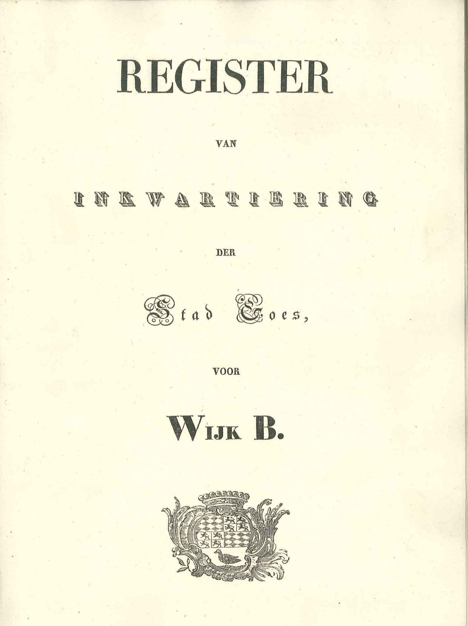 Register met inkwartieringsadressen, 1836-1854. GAG.ASG.inv.nr. 3360.