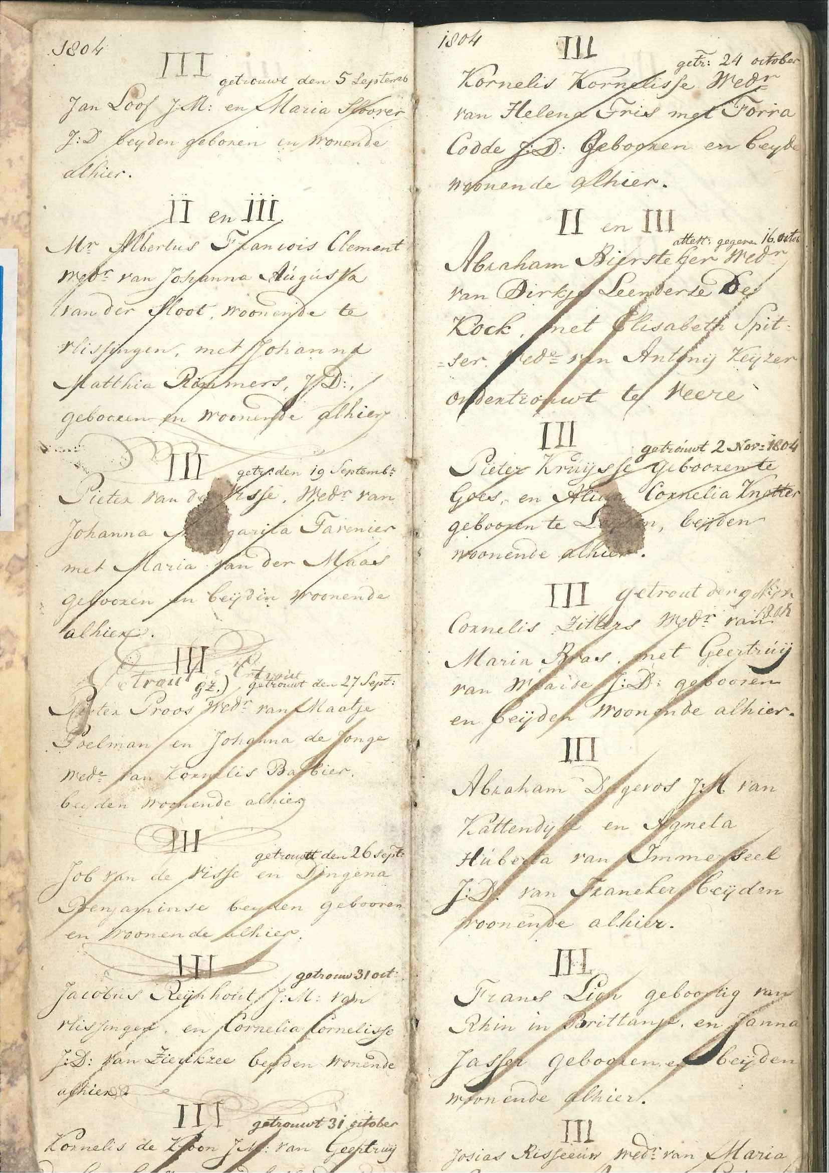 Register met kanselafkondigingen, 1804-1821.