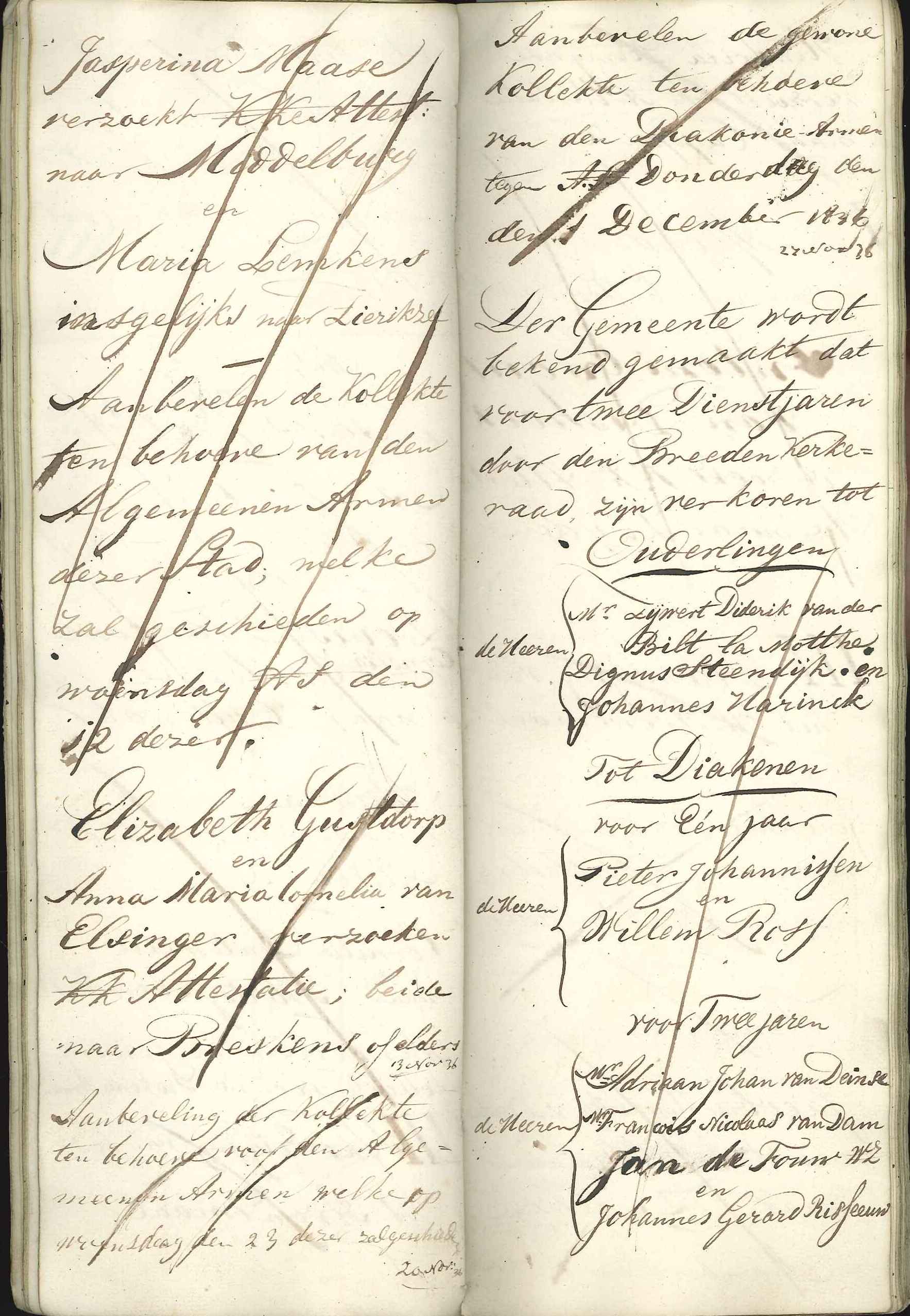 Register van kanselafkondigingen,1836. GAG.Arch.herv.kerk, inv.nr. 43.