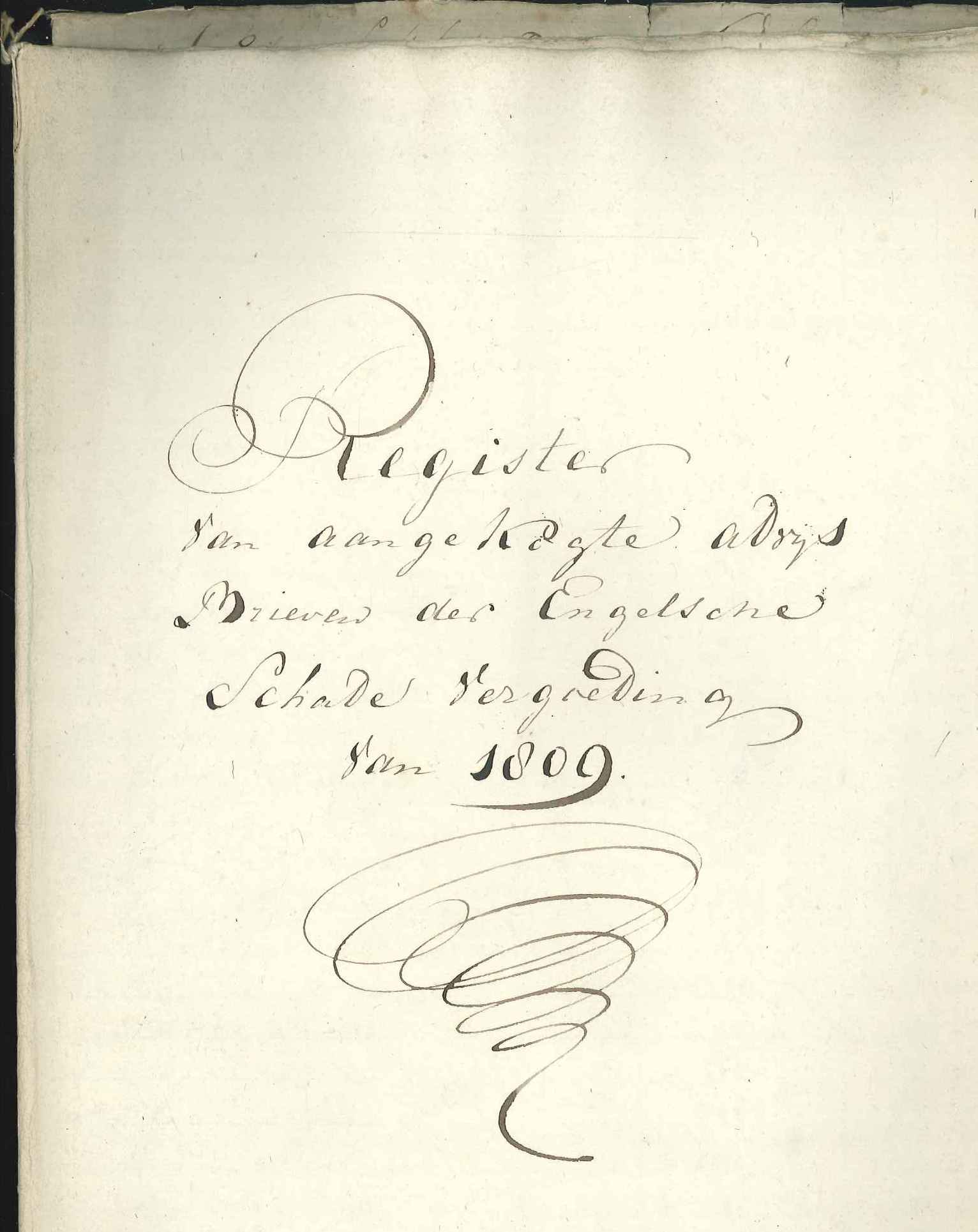 Register van schadeclaims tegen de Engelsen, 1809.