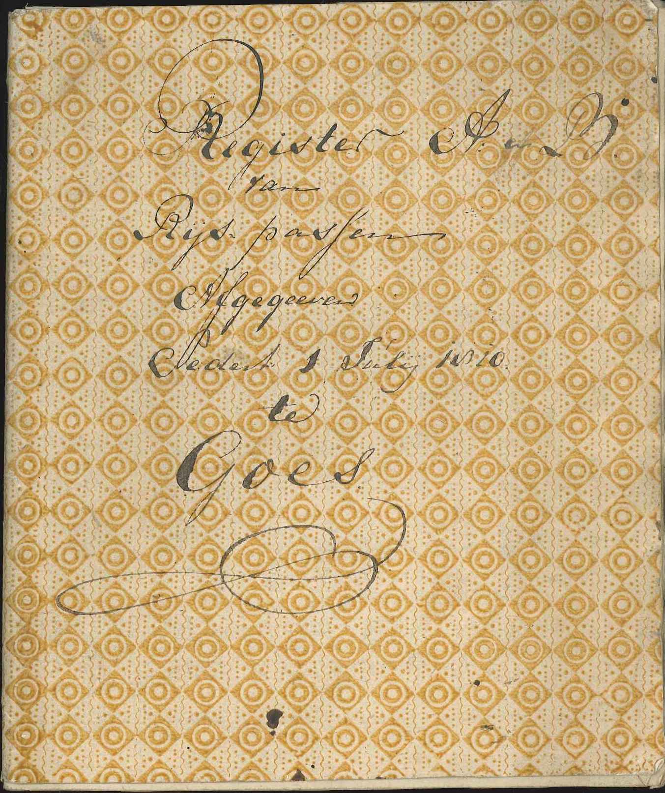 Register van uitgereikte reispassen, 1810, 1811.