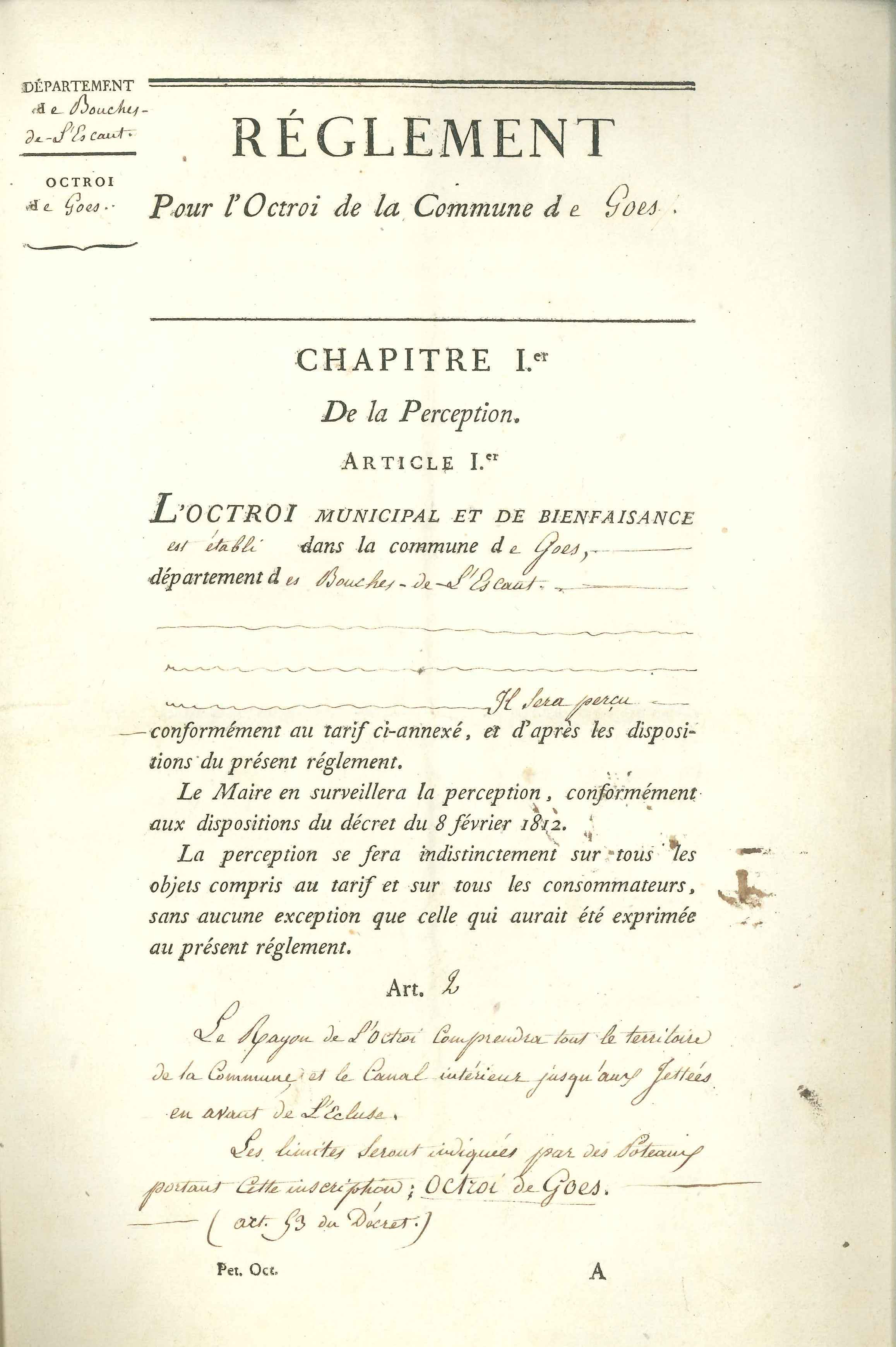 Reglement op de gemeente en het armbestuur, 1813.