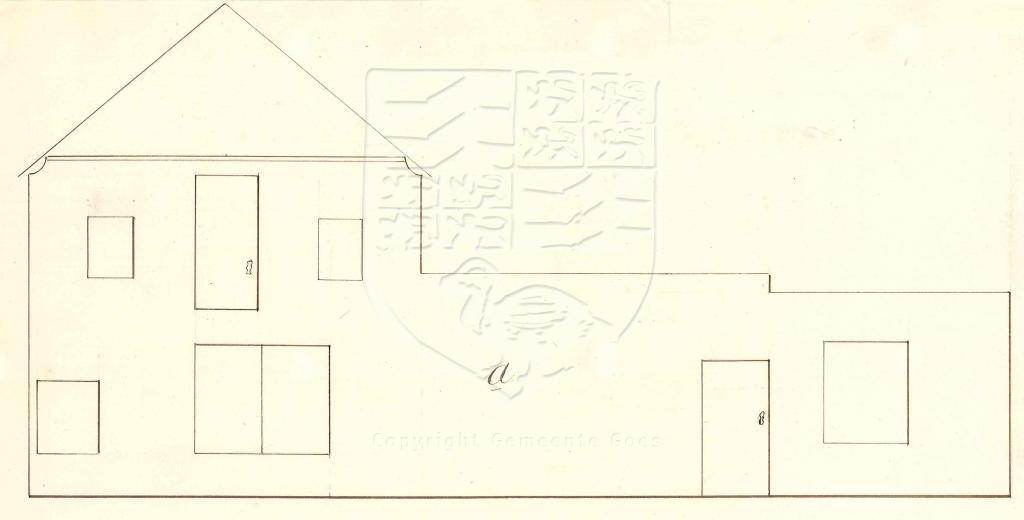 Slachthuis van D. Lion aan het Kattenstraatje, oud, 1857. GAG.AGG.inv.nr.204, nr. 637.