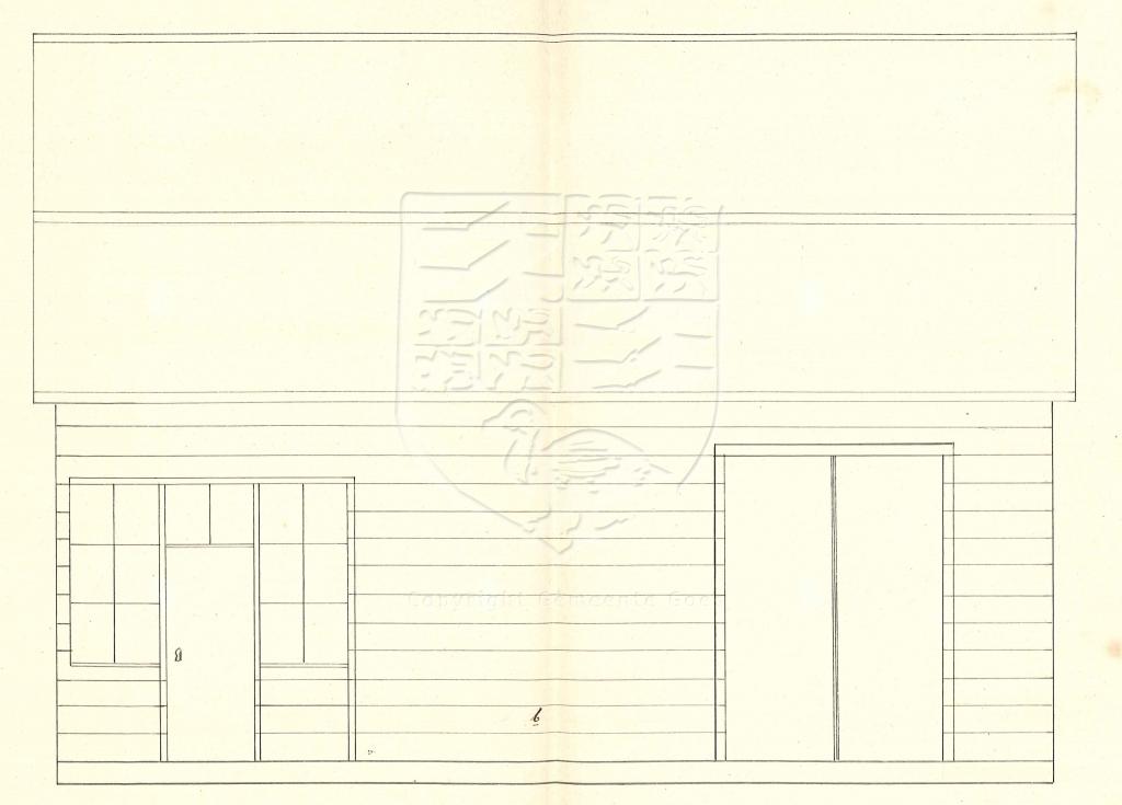 Tekening voor de bouw van een gareelmakersschuur voor J.B. Arentz Voorstad sectie D 536, J. Valckestr. 13-15, 1856, AGG. 193, nr. 602.