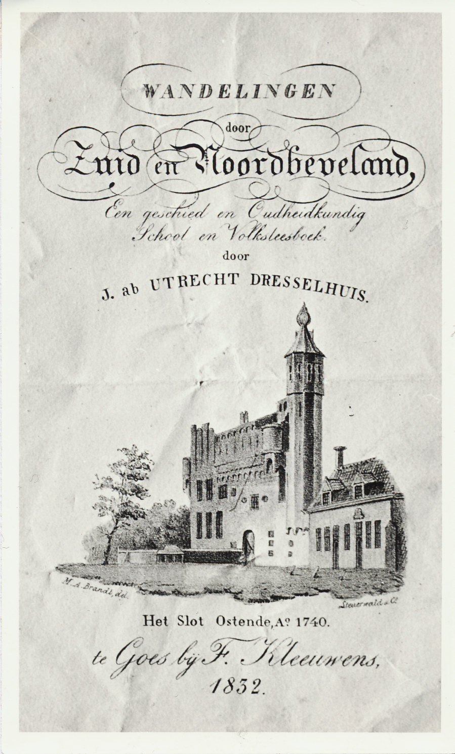 Titelblad van Wandelingen door Zuid- en Noord-Beveland, J. ab Utrecht Dresselhuis, Goes 1832. GAG.HB.