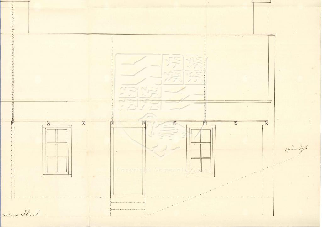 Verbouwing Pyntorenstraat 17 en 19, rechterdeel, 1858. GAG.AGG.inv.nr. 221, nr. 1078.