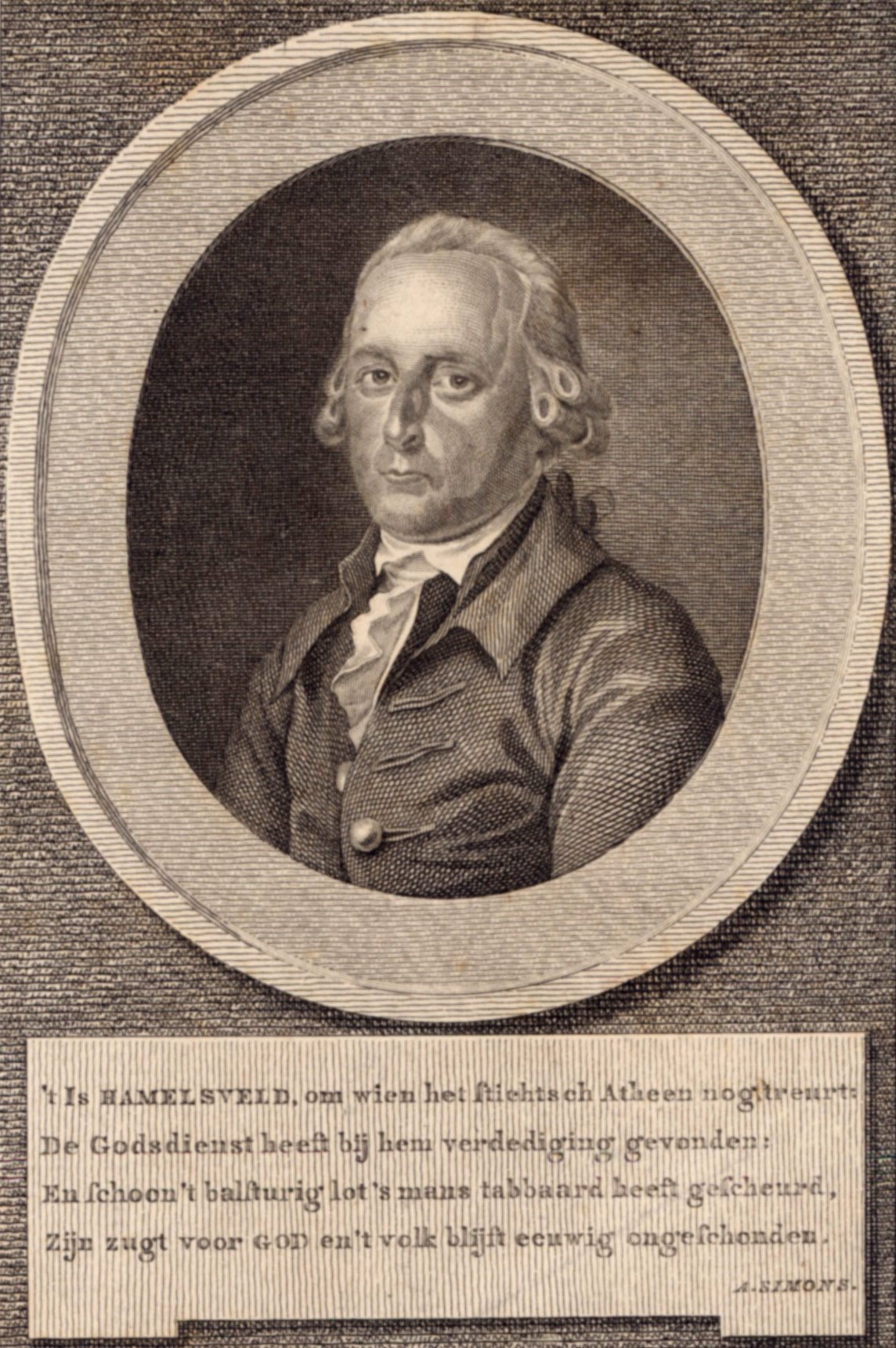 Dominee Ysbrand van Hamelsveld, predikant te Goes van 1777-1779.